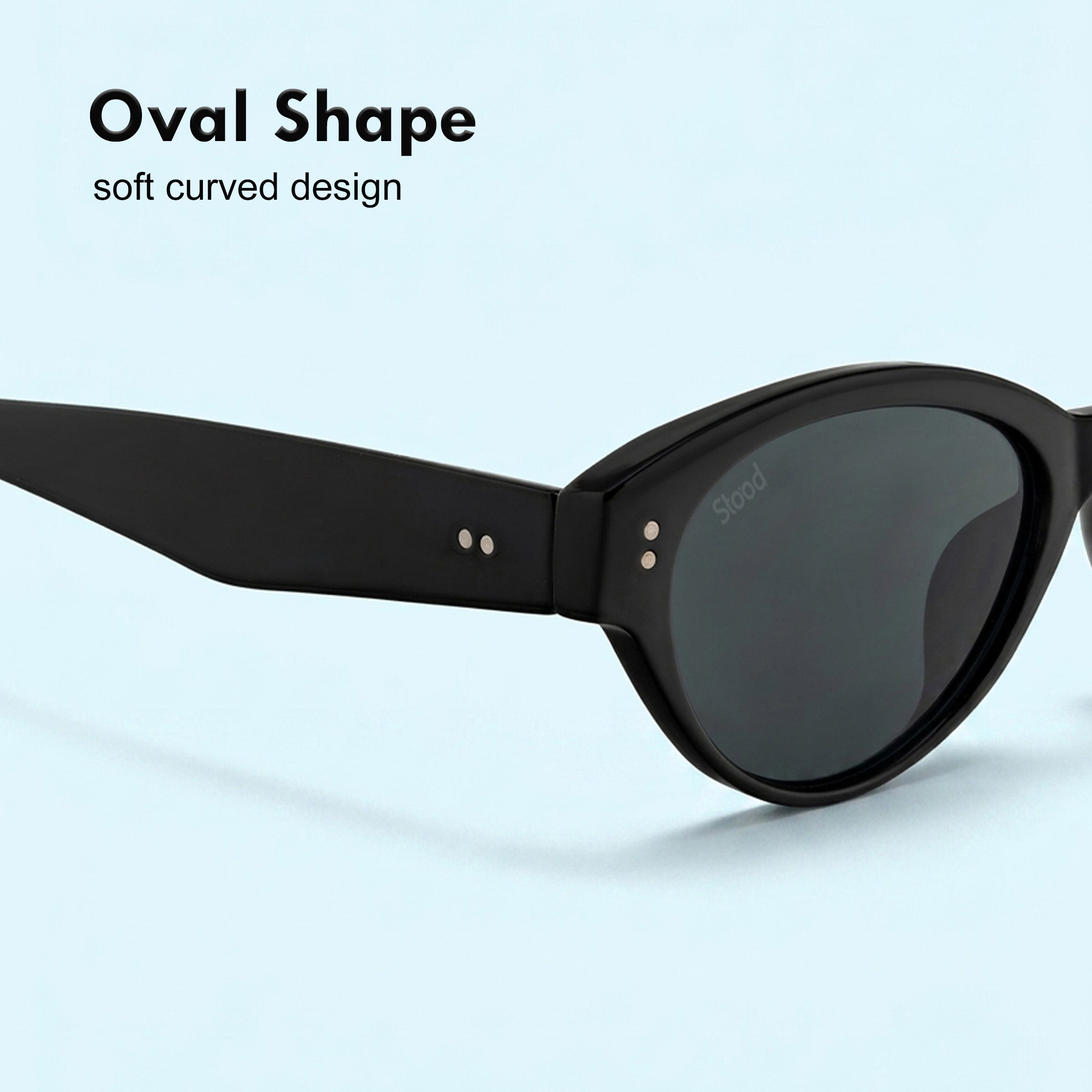 Stood Oval Black UV Protection Sunglasses For Men & Women Stylish – SG-STD0030-C1
