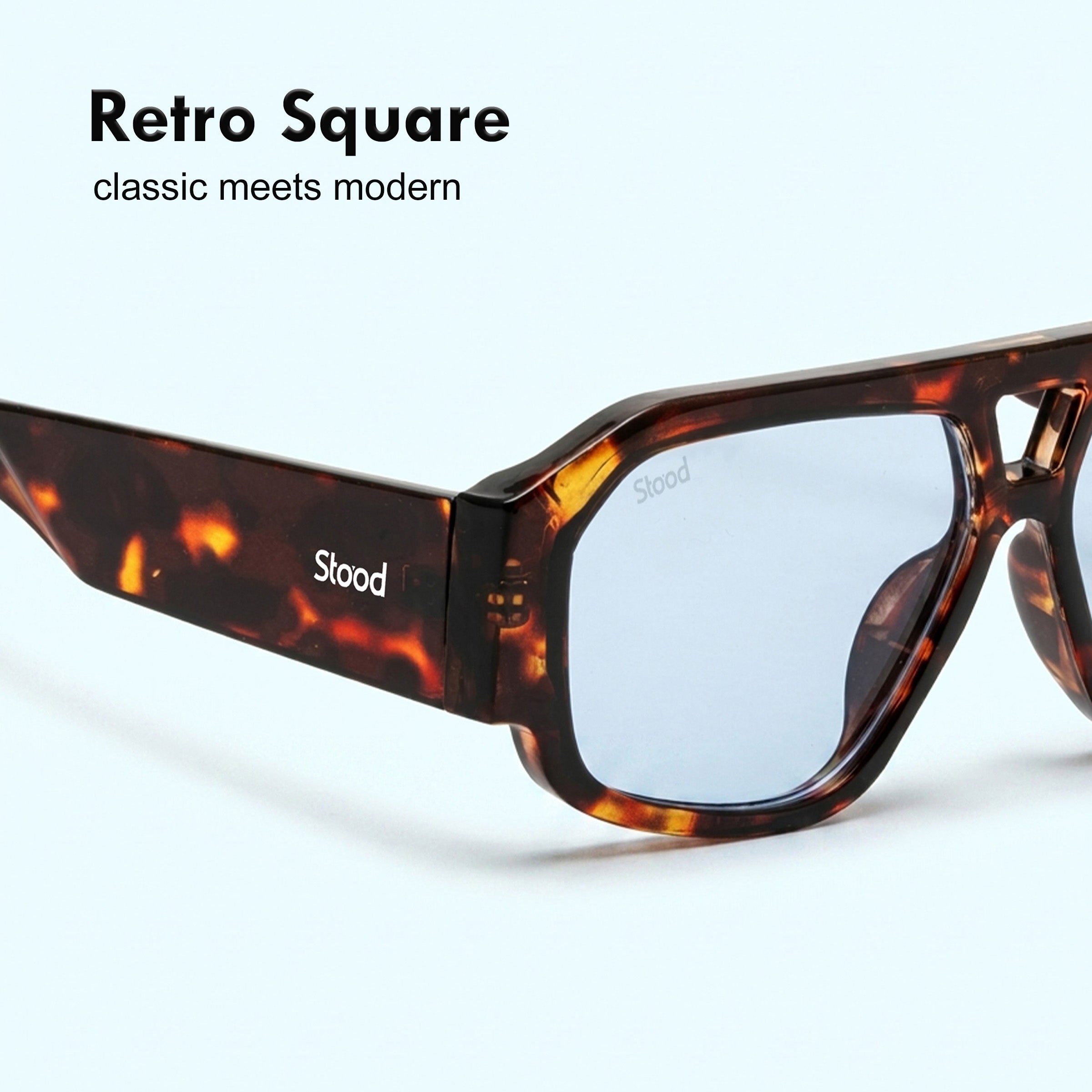 Stood Polygon UV Protected Blue Sunglasses For Men & Women - SG-STD0036-C3