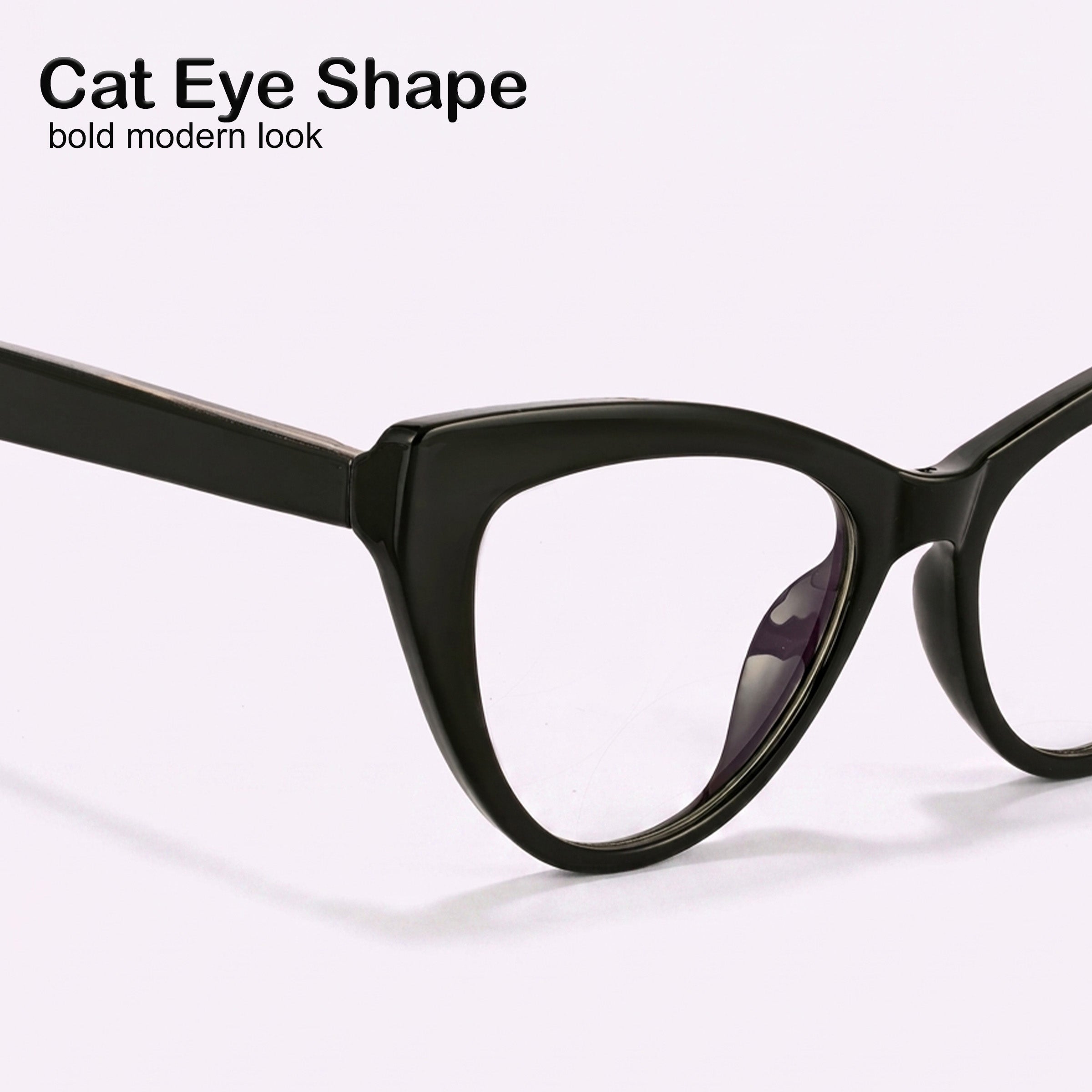 PERKEY Full Rim Cat Eye-Oversized Computer Glasses For Eye Protection Spectacles Frames Women - OPTL0010-C1