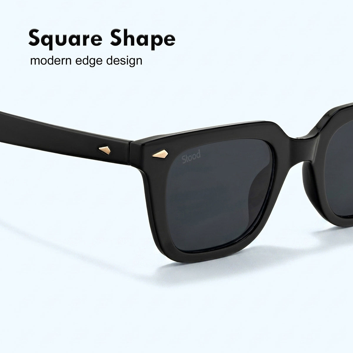 Stood Retro Square Black UV Protection Sunglasses For Men & Women Stylish – SG-STD0013-C1