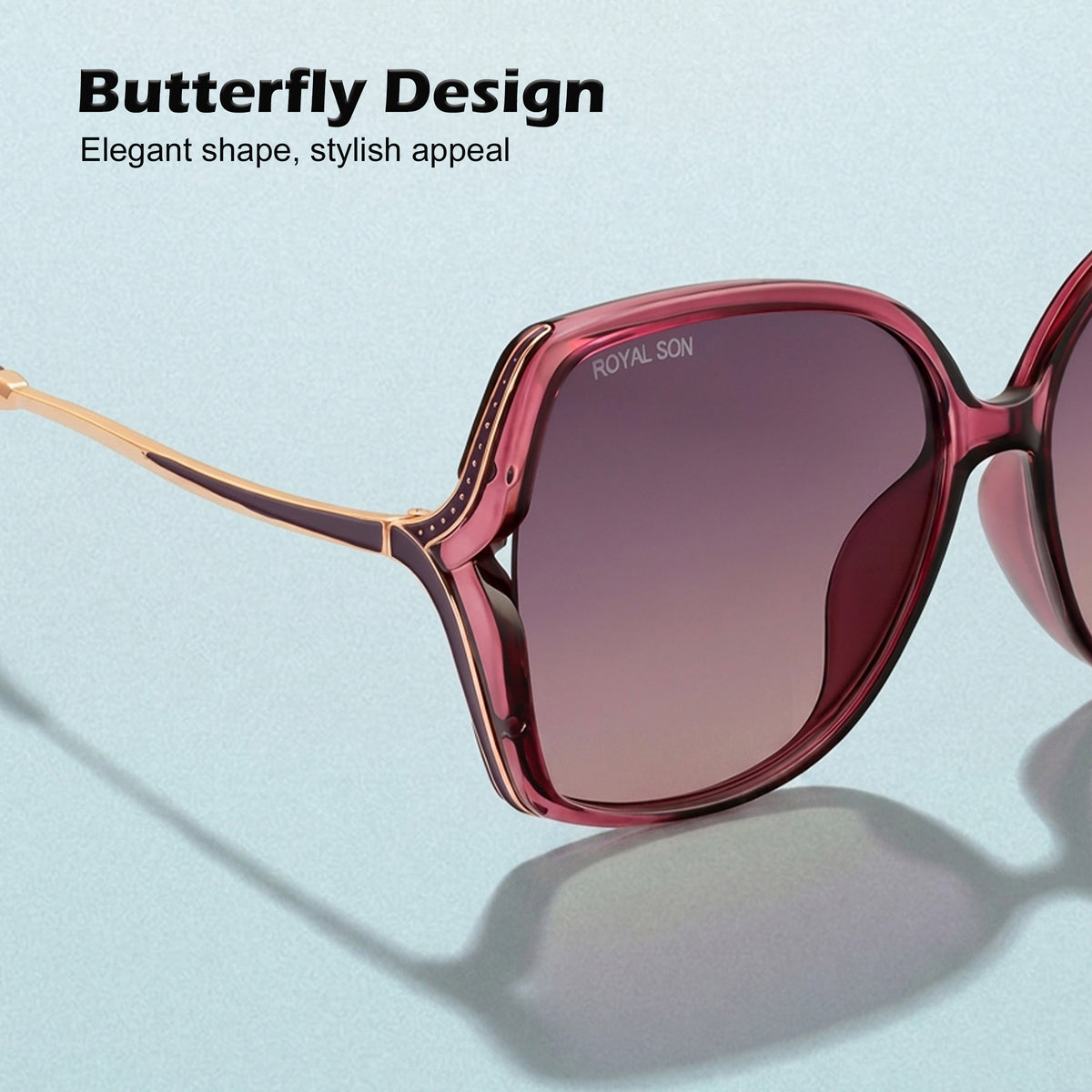 Royal Son Oversized Butterfly UV Protected Women Sunglasses - CHIWM00113-C4