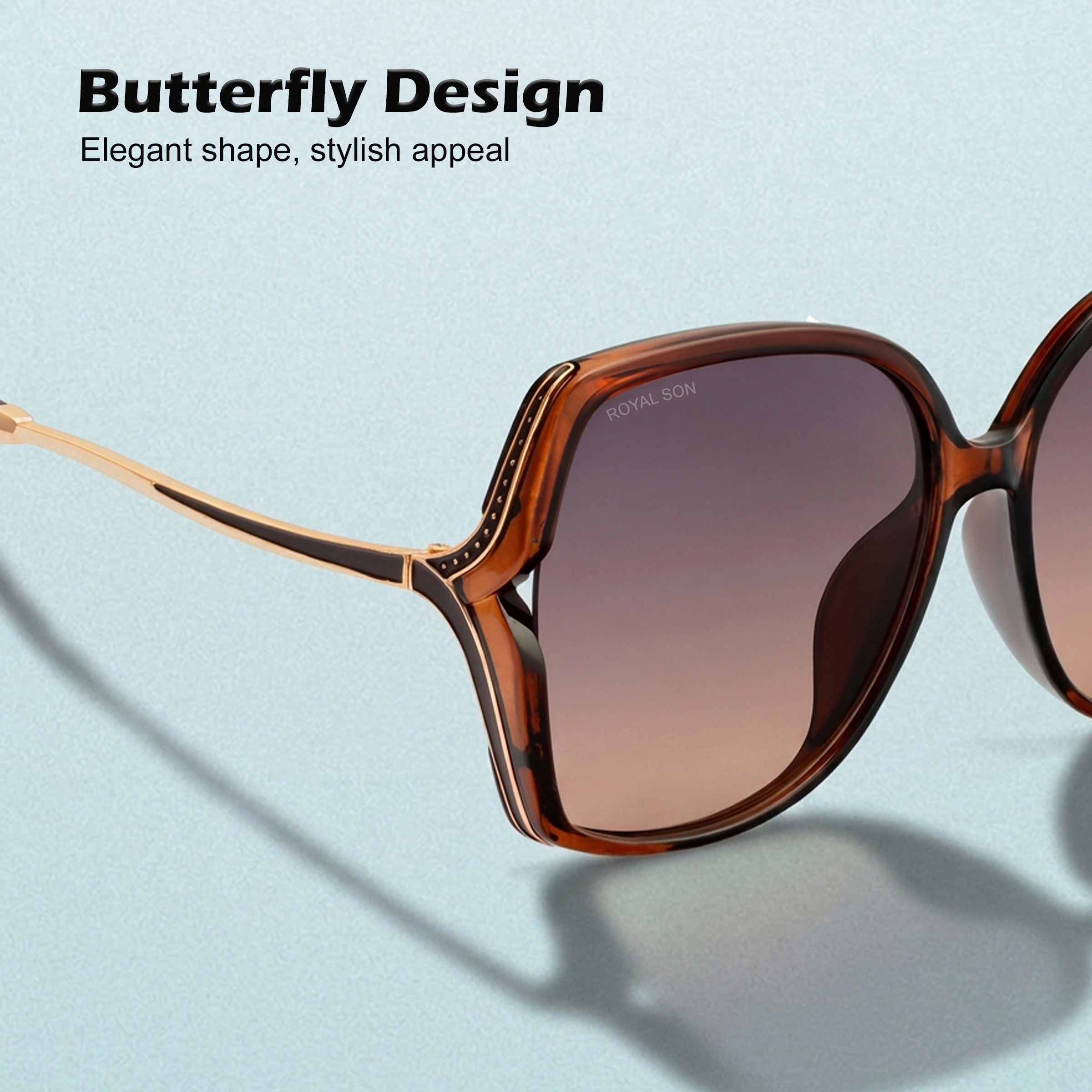 Royal Son Oversized Butterfly UV Protected Women Sunglasses - CHIWM00113-C3