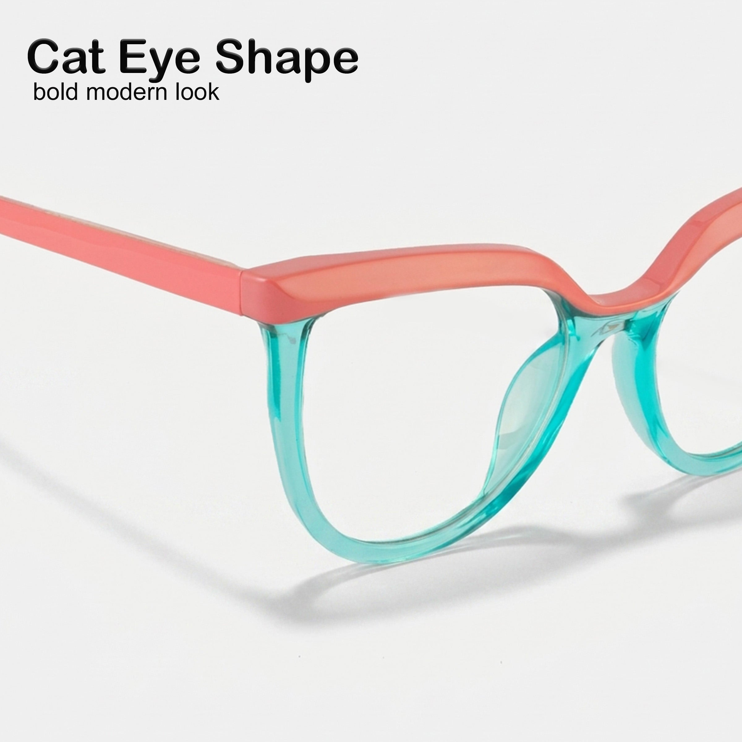 PERKEY Full Rim Oversized-Cat Eye Blue Light Blocking glasses Spectacles Frames Women - OPTL006-C3