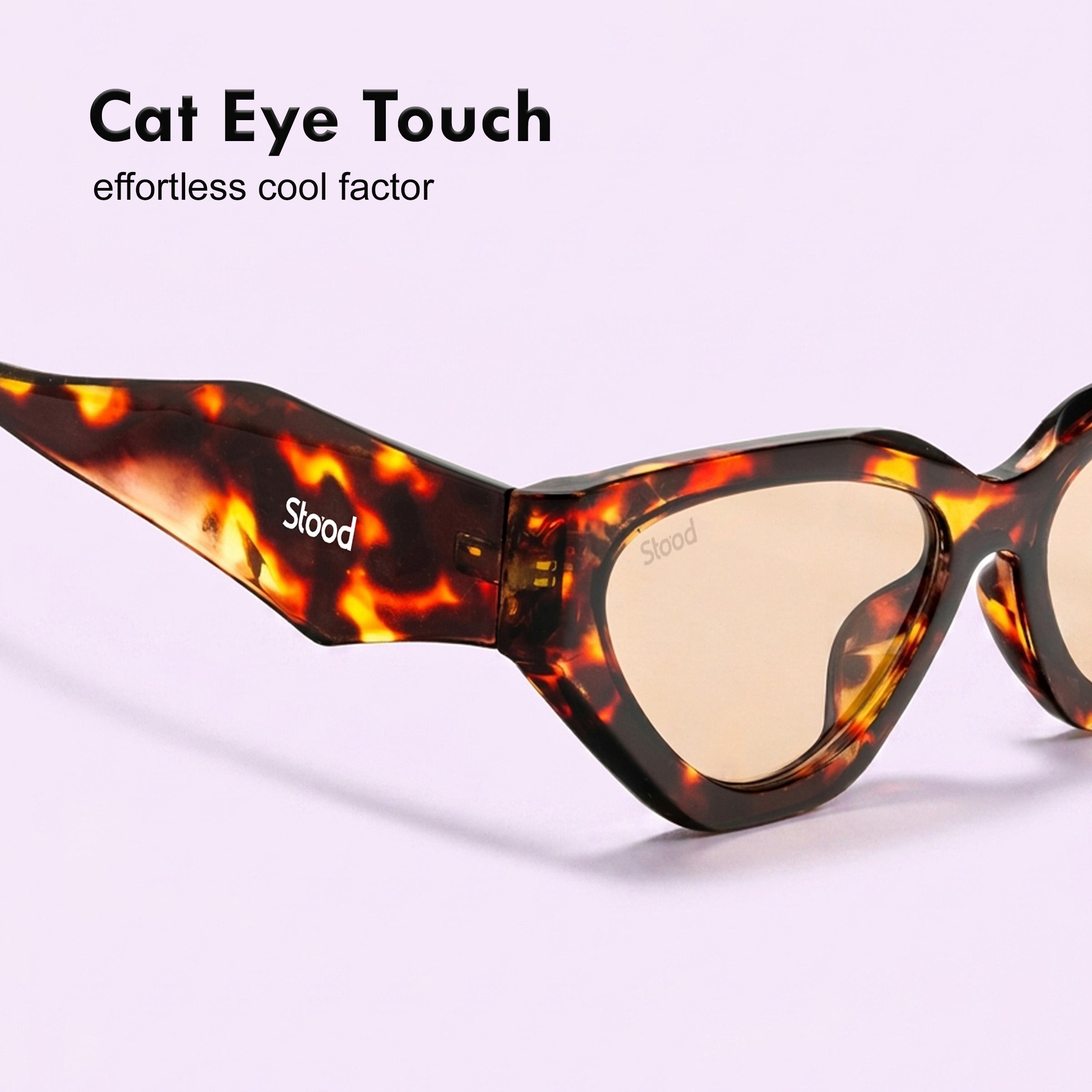 Stood Brown Cat-Eye UV Protected Sunglasses For Men & Women - SG-STD0035-C3