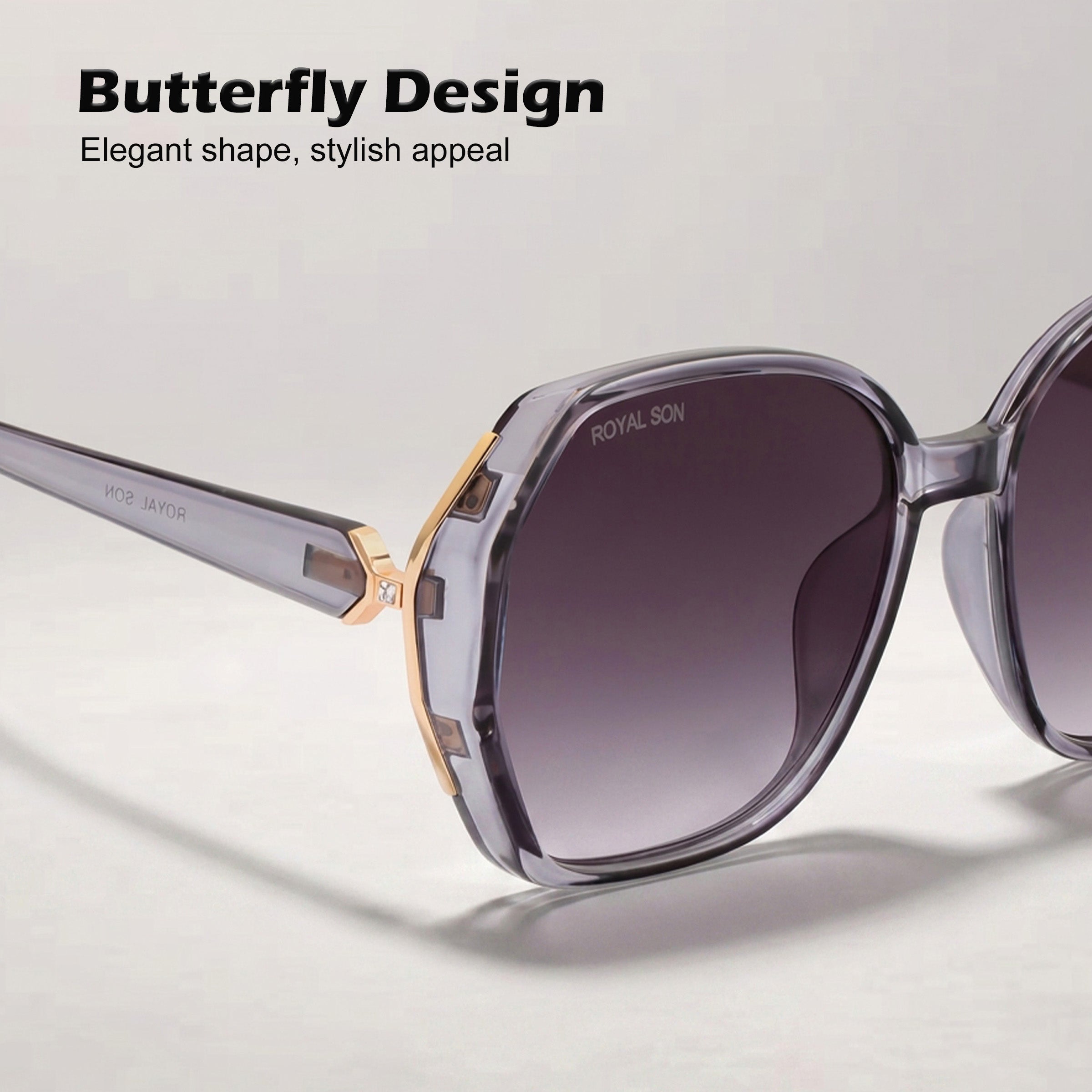 Royal Son Oversized Butterfly UV Protected Women Sunglasses - CHIWM00114-C2