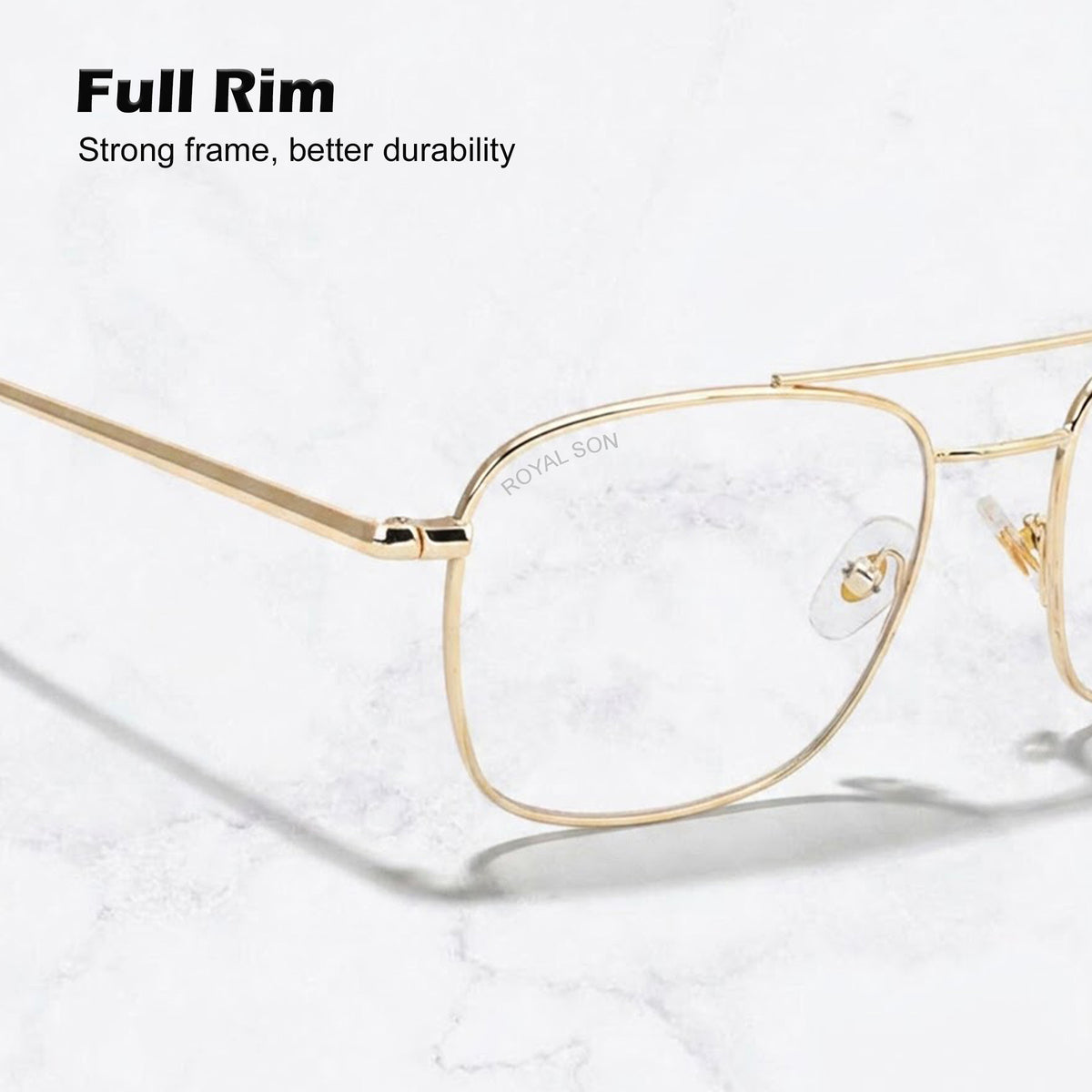 ROYAL SON Retro Square Spectacle Frame For Men And Women (RS0022SF|50|Transparent Lens)