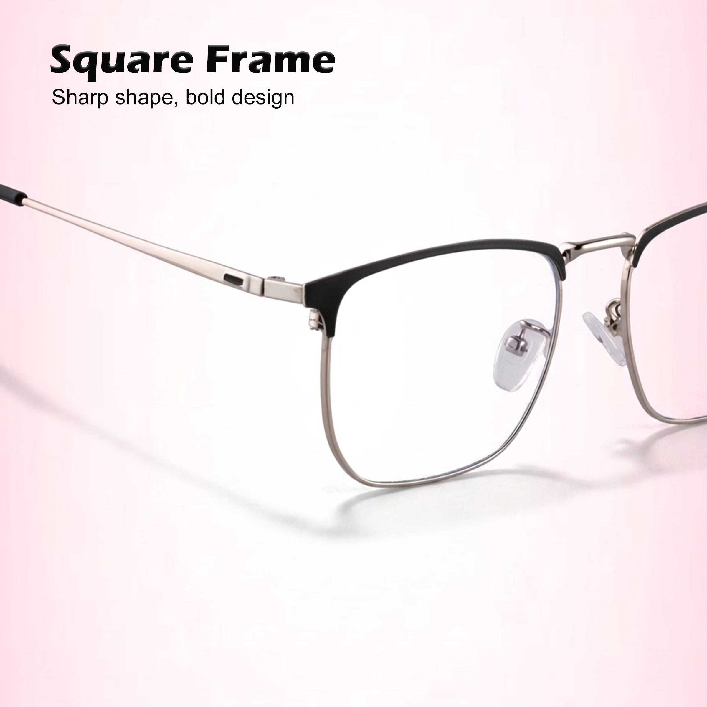Royal Son Full Rim Black Silver Blue Cut Anti glare Eye Protection Specs Men Women - SF0086-C2