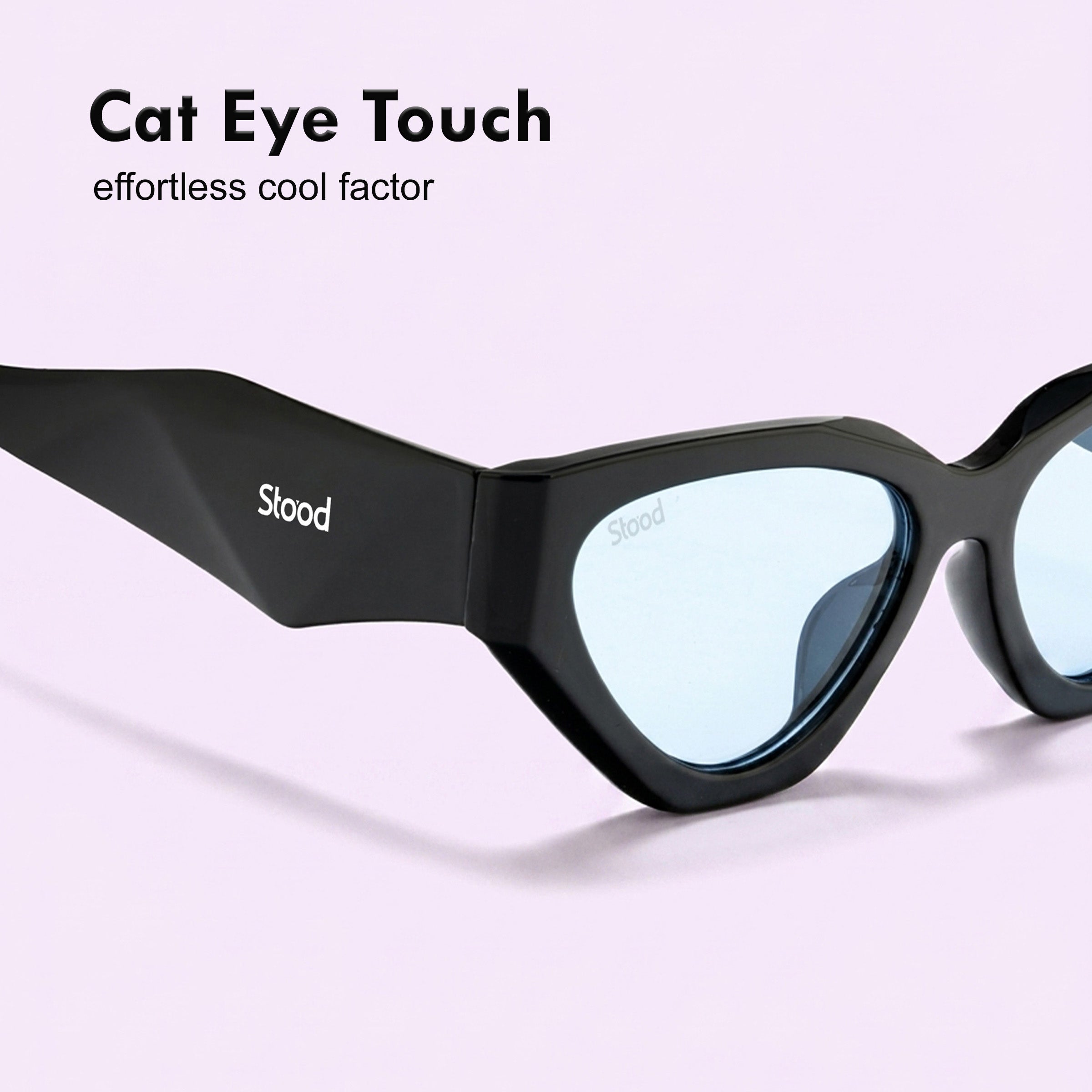Stood Cat-Eye UV Protected Blue Sunglasses For Men & Women - SG-STD0035-C2