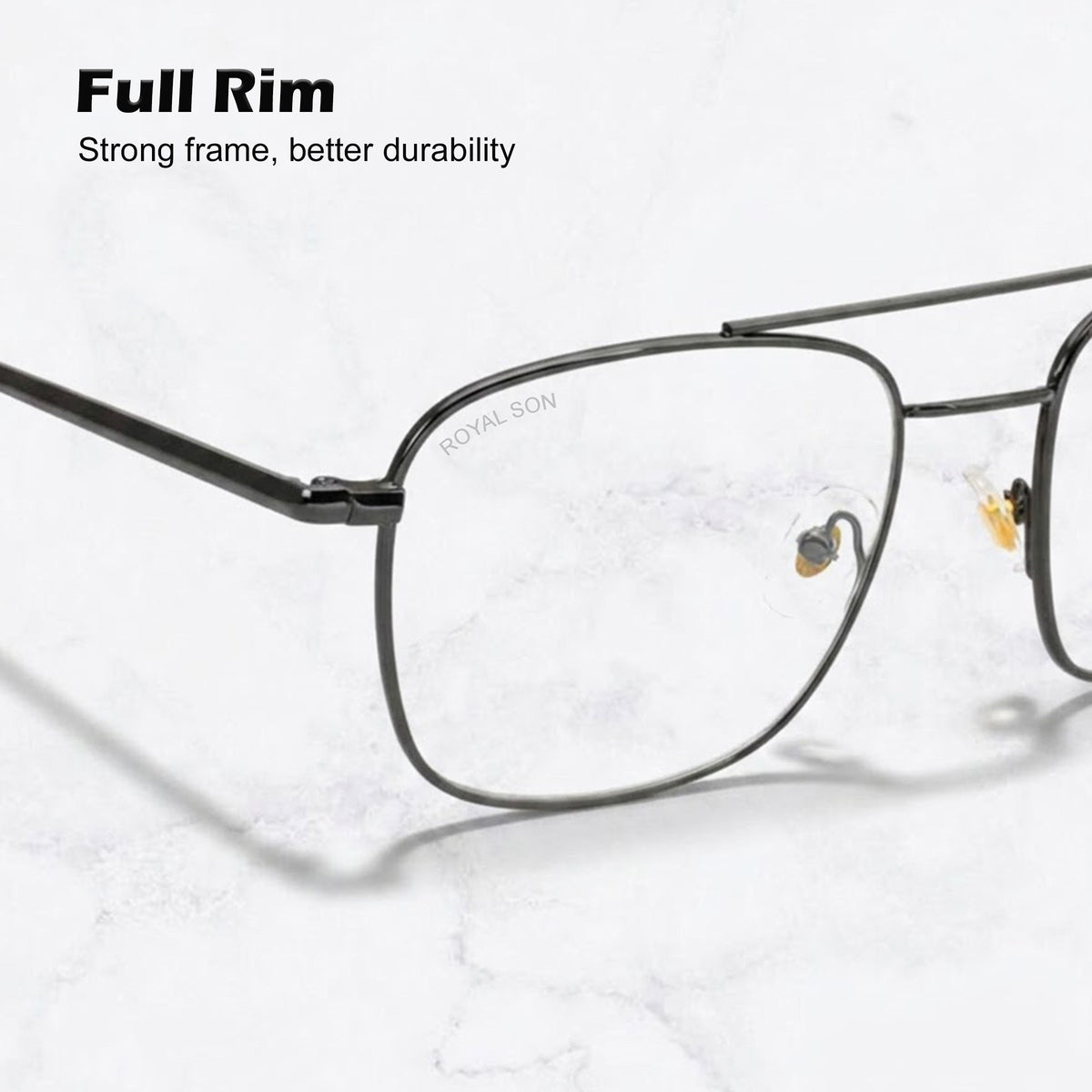 ROYAL SON Retro Square Spectacle Frame For Men And Women (RS0023SF|50|Transparent Lens)