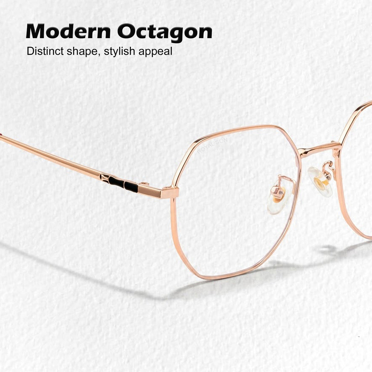 Royal Son Hexagonal Blue Ray Cut Men Women Eye Glasses - SF0019-C5