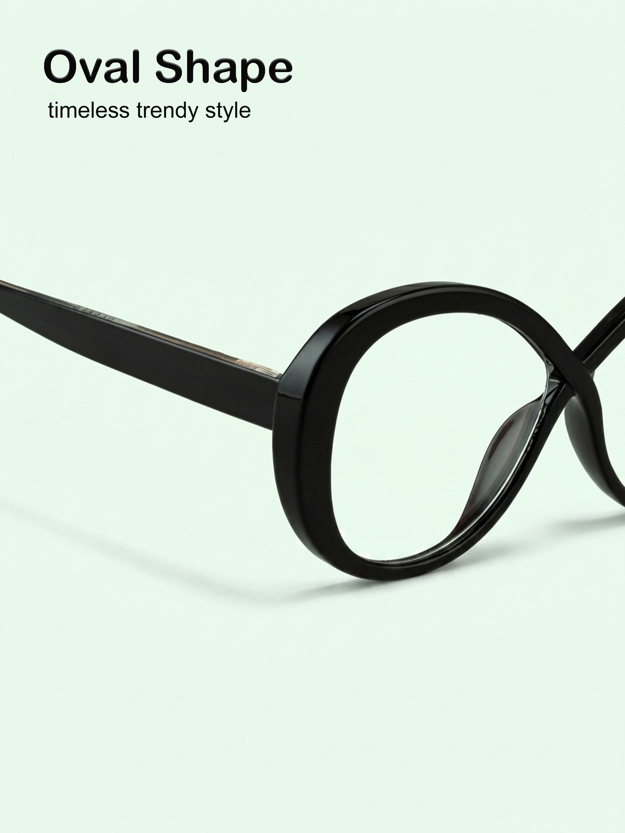 PERKEY Full Rim Oval-Oversized Computer Glasses For Eye Protection Spectacles Frames Men Women - OPTL0013-C1