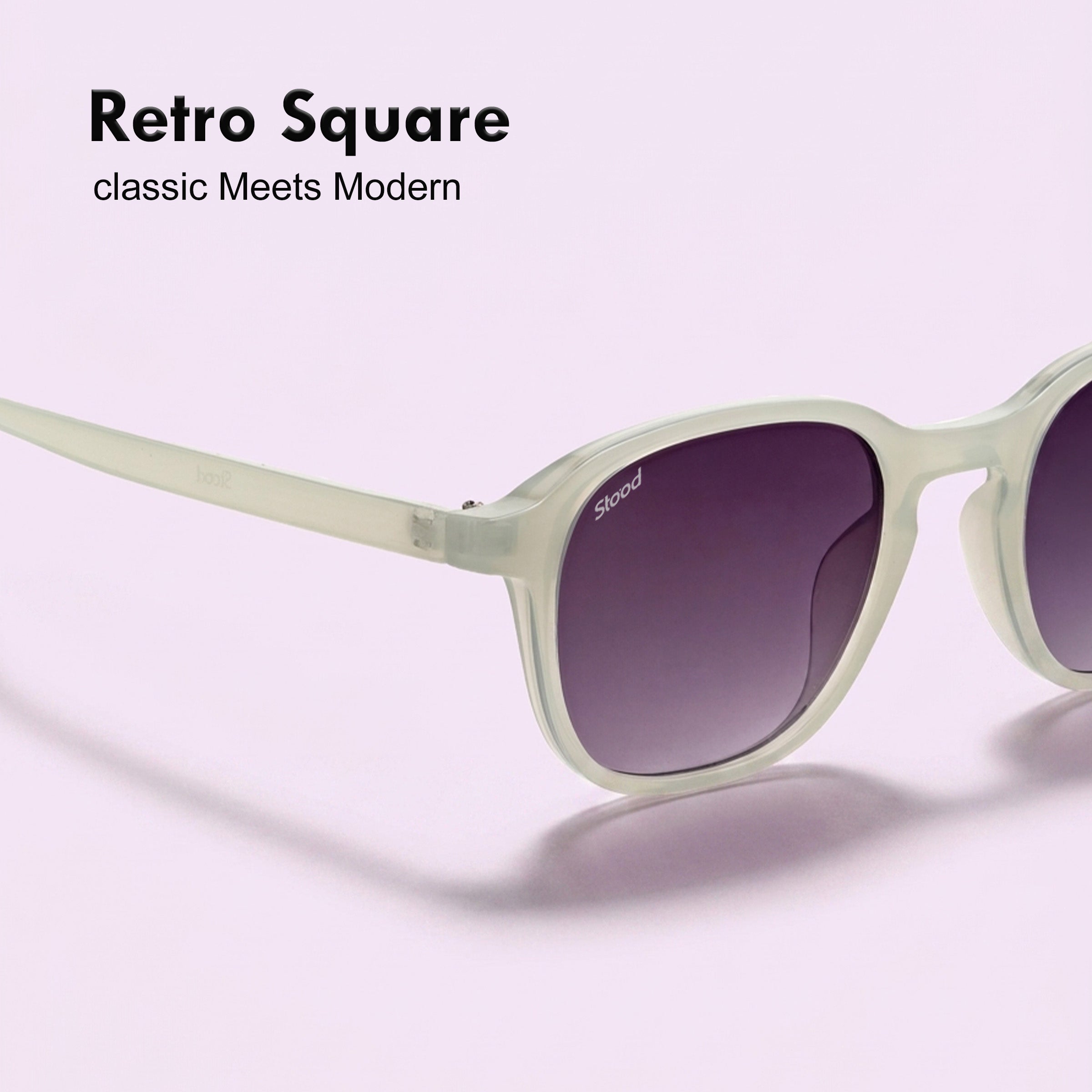 Stood Retro Square Black UV Protection Goggles For Men & Women Sunglasses – SG-STD0011-C4
