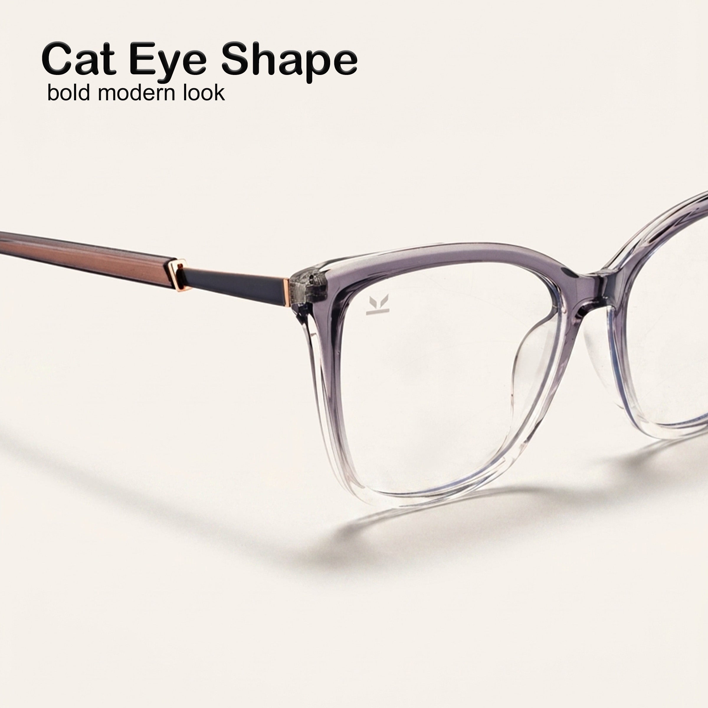 Perkey Square Cat Eye Anti Glare Spectacles Frames For Women – OPTL0028-C2