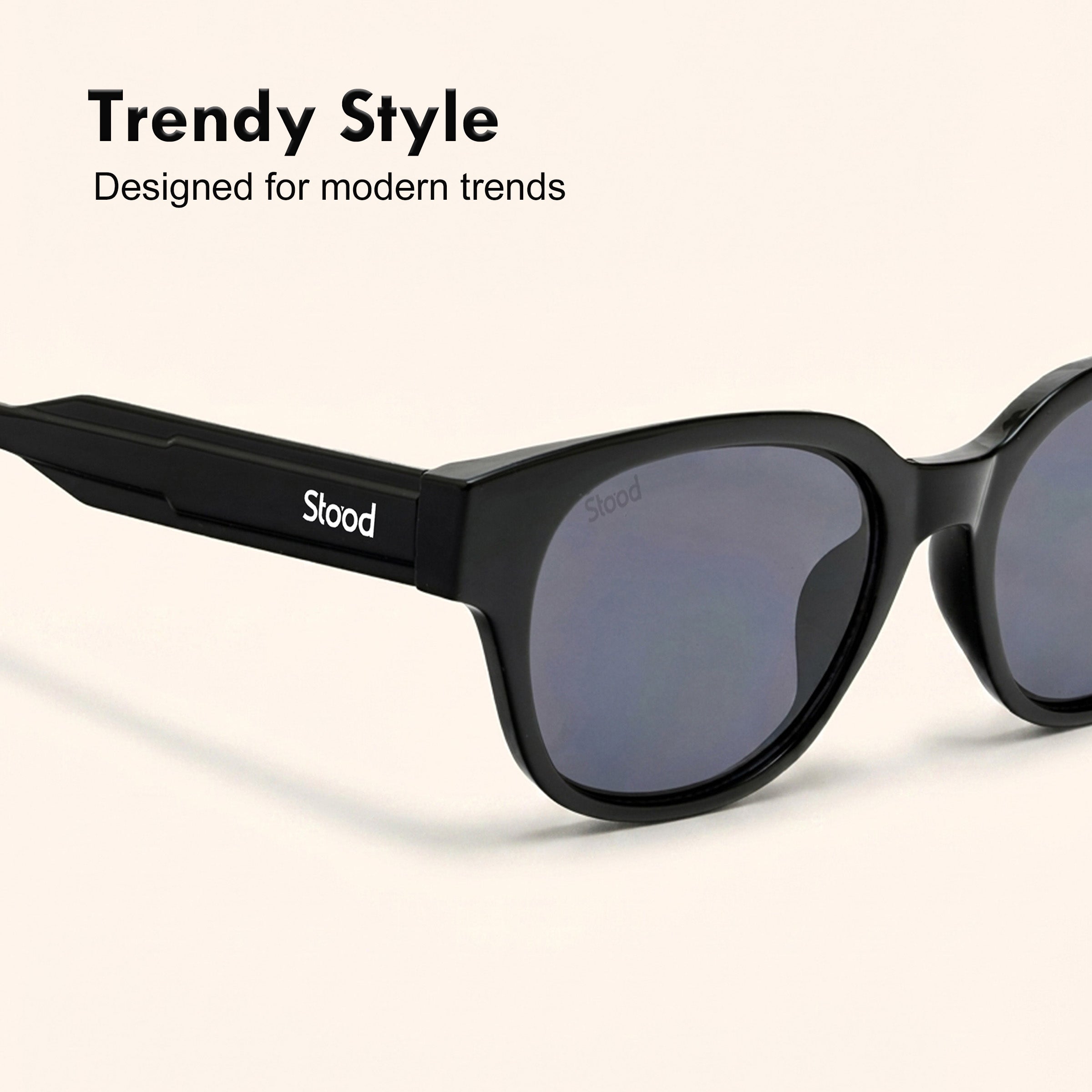 Stood Square UV Protected Black Sunglasses For Men & Women - SG-STD0034-C1