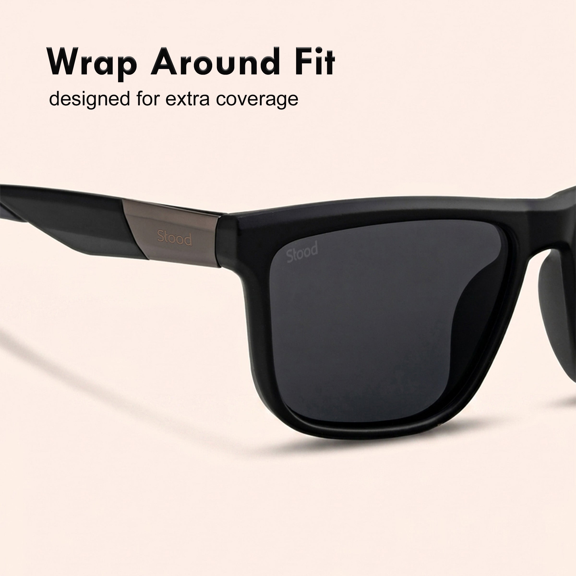 Stood Square Sports Black Polarized UV Protection Sunglasses For Men & Women Stylish – SG-STD0028-C1