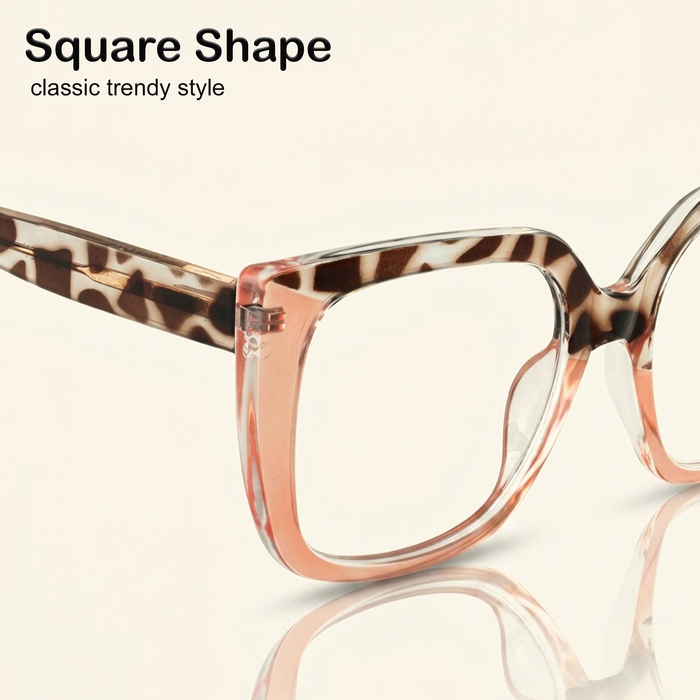 PERKEY Full Rim Square-Oversized Transparent Computer Glasses Men Women - OPTL002-C2
