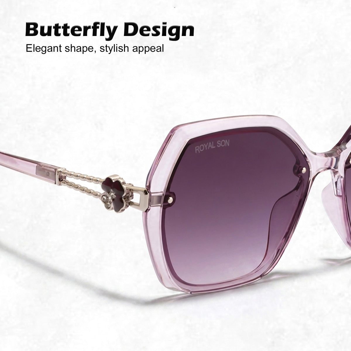 Royal Son Oversized Butterfly UV Protected Women Sunglasses - CHIWM00115-C3