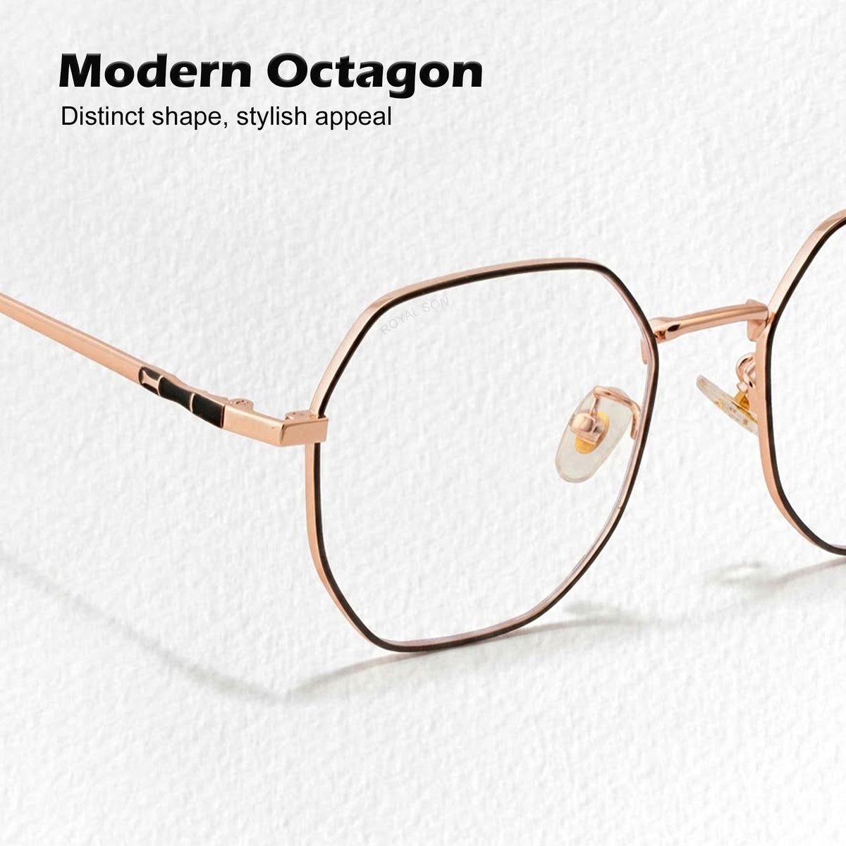Royal Son Hexagonal Blue Ray Cut Men Women Eye Glasses - SF0019-C4
