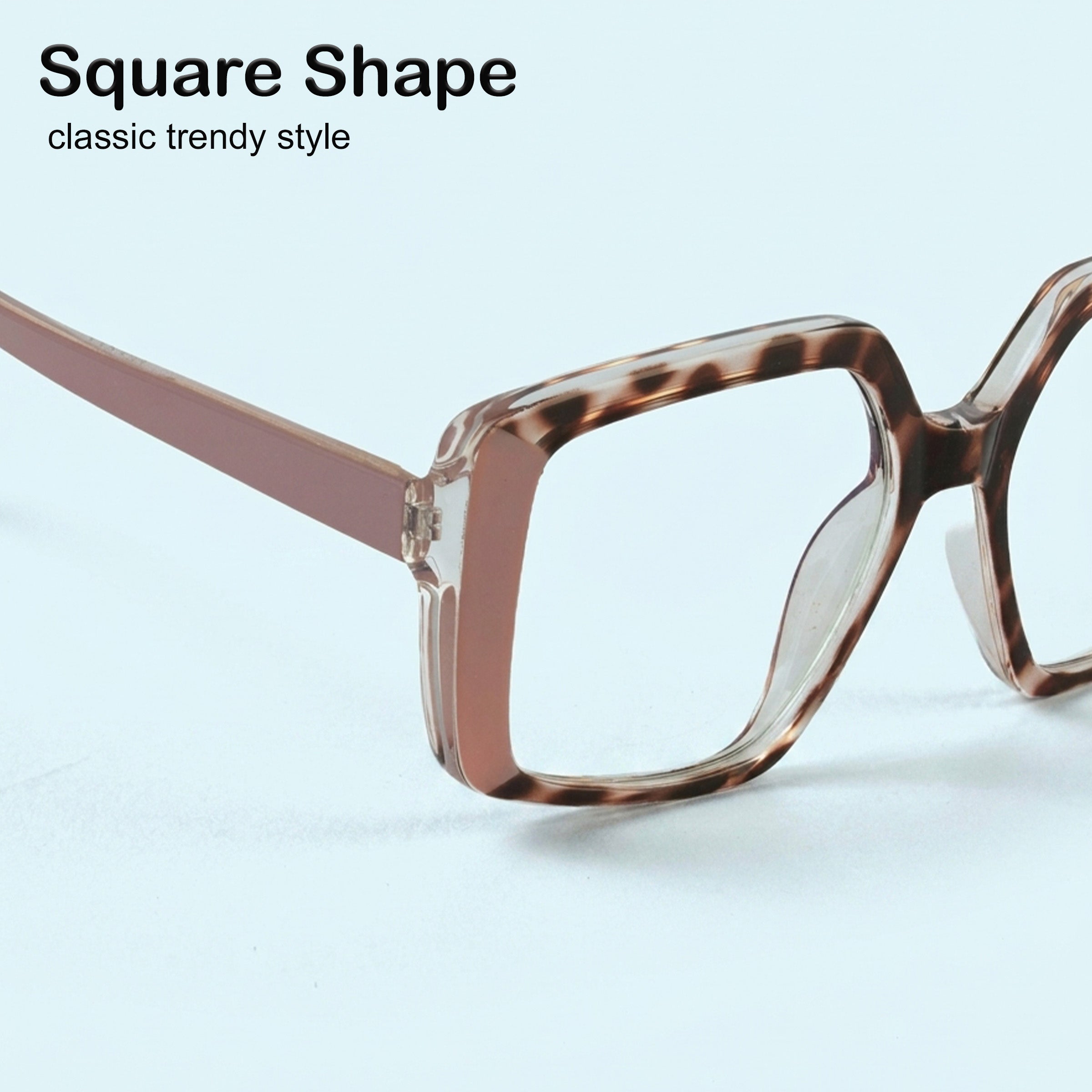 PERKEY Full Rim Square-Oversized Transparent Computer Blue Cut Spectacles Frames Men Women - OPTL007-C2