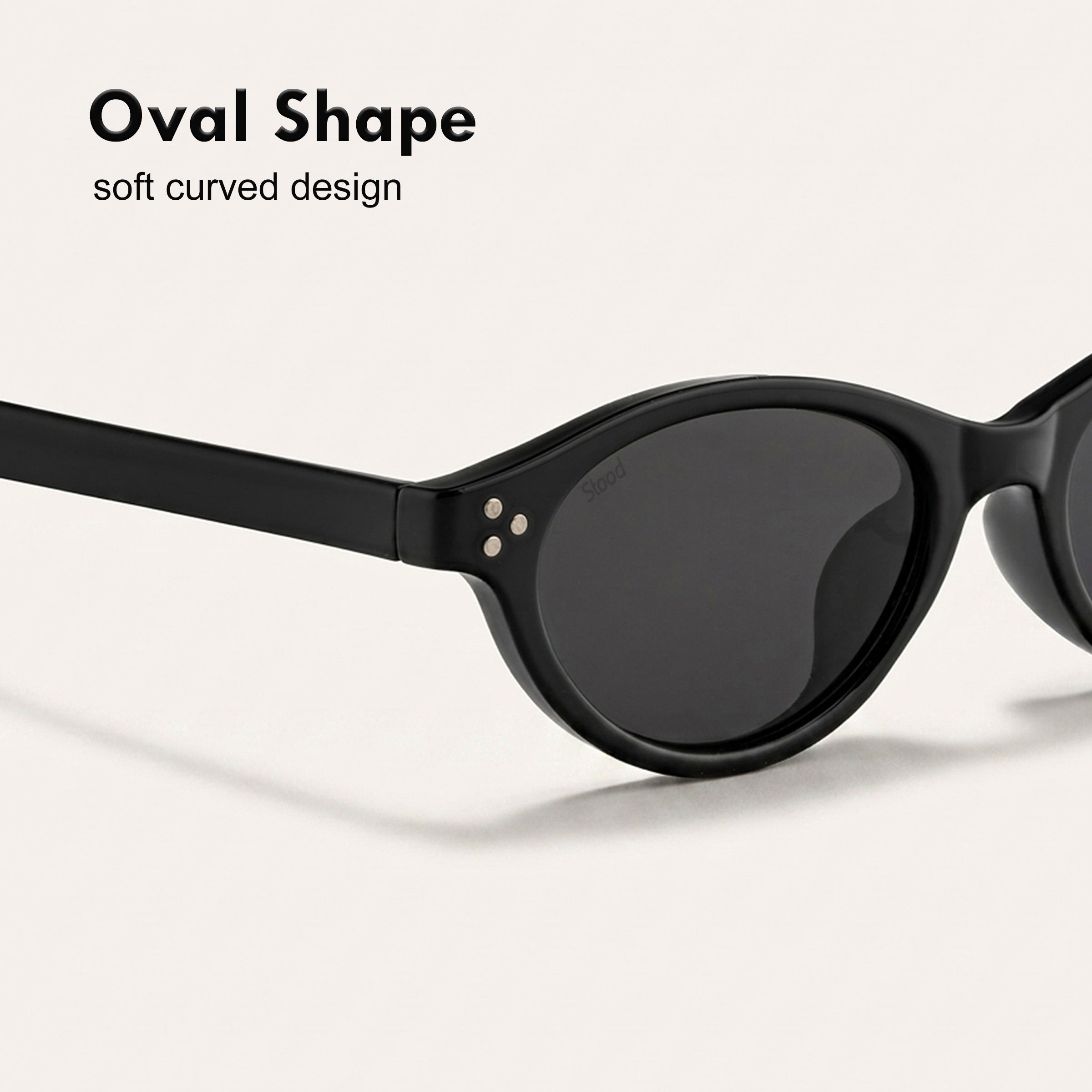 Stood Narrow Oval Black UV Protection Sunglasses For Men & Women Stylish – SG-STD0015-C1