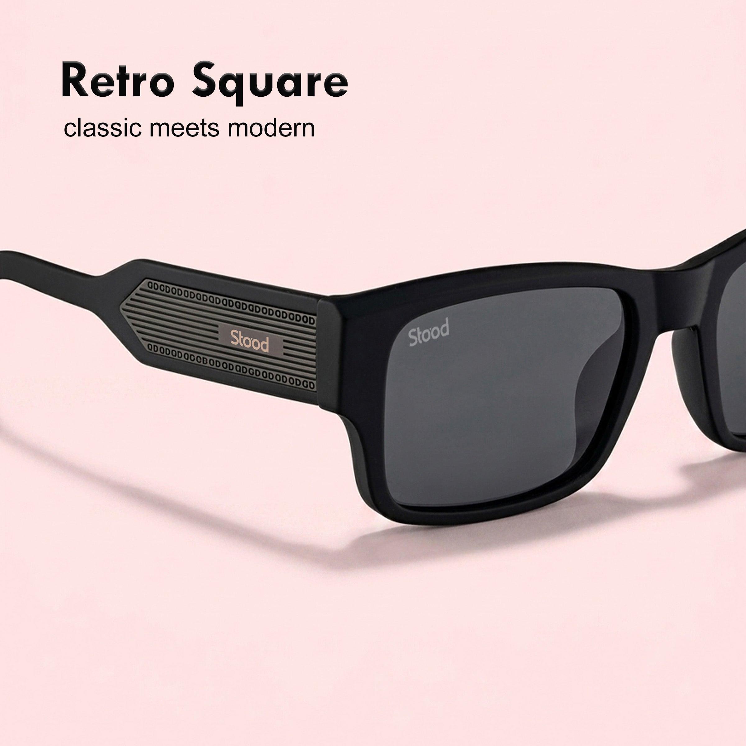 Stood Square Black Polarized UV Protection Sunglasses For Men & Women Stylish – SG-STD0029-C1