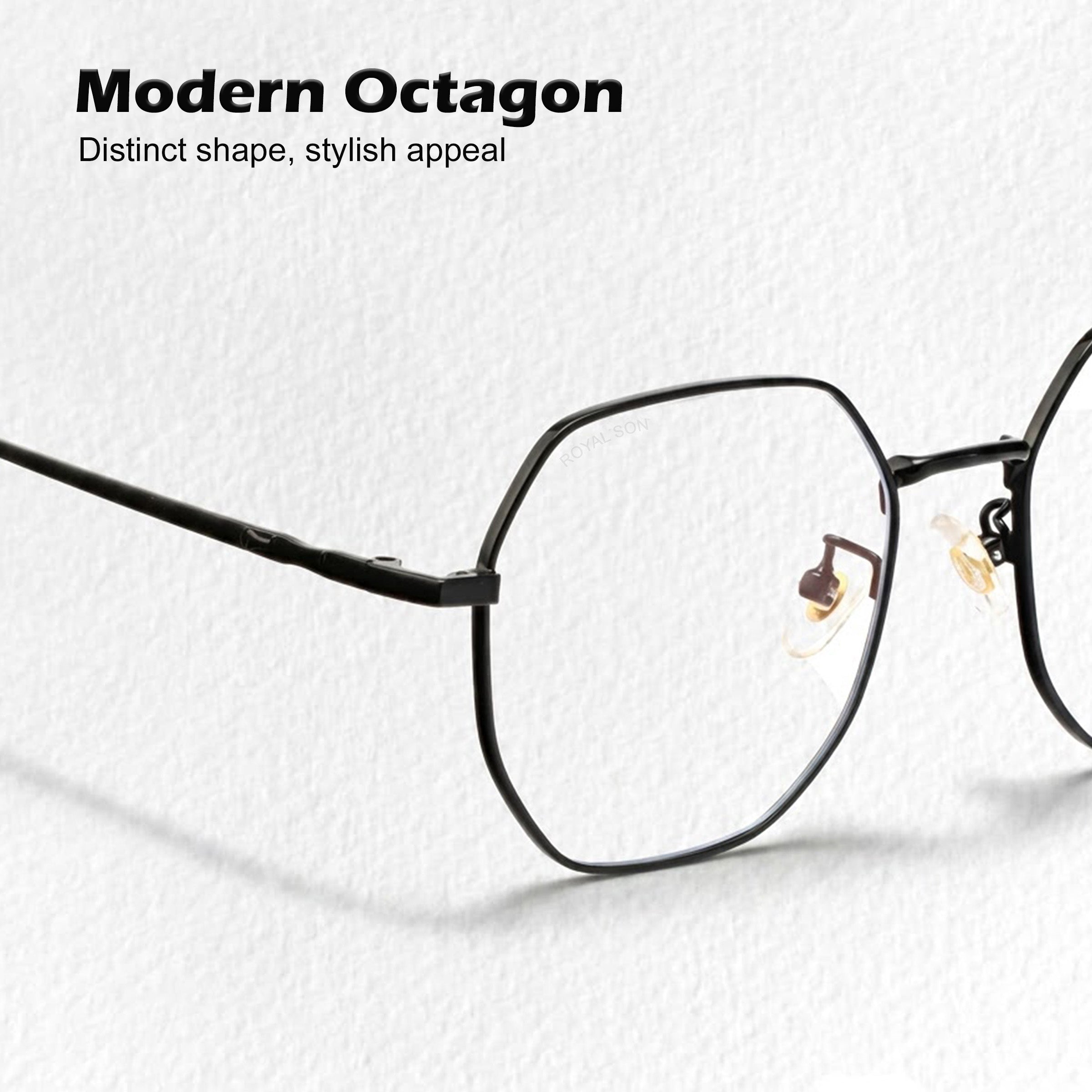 Royal Son Hexagonal Blue Ray Cut Men Women Eye Glasses - SF0019-C1