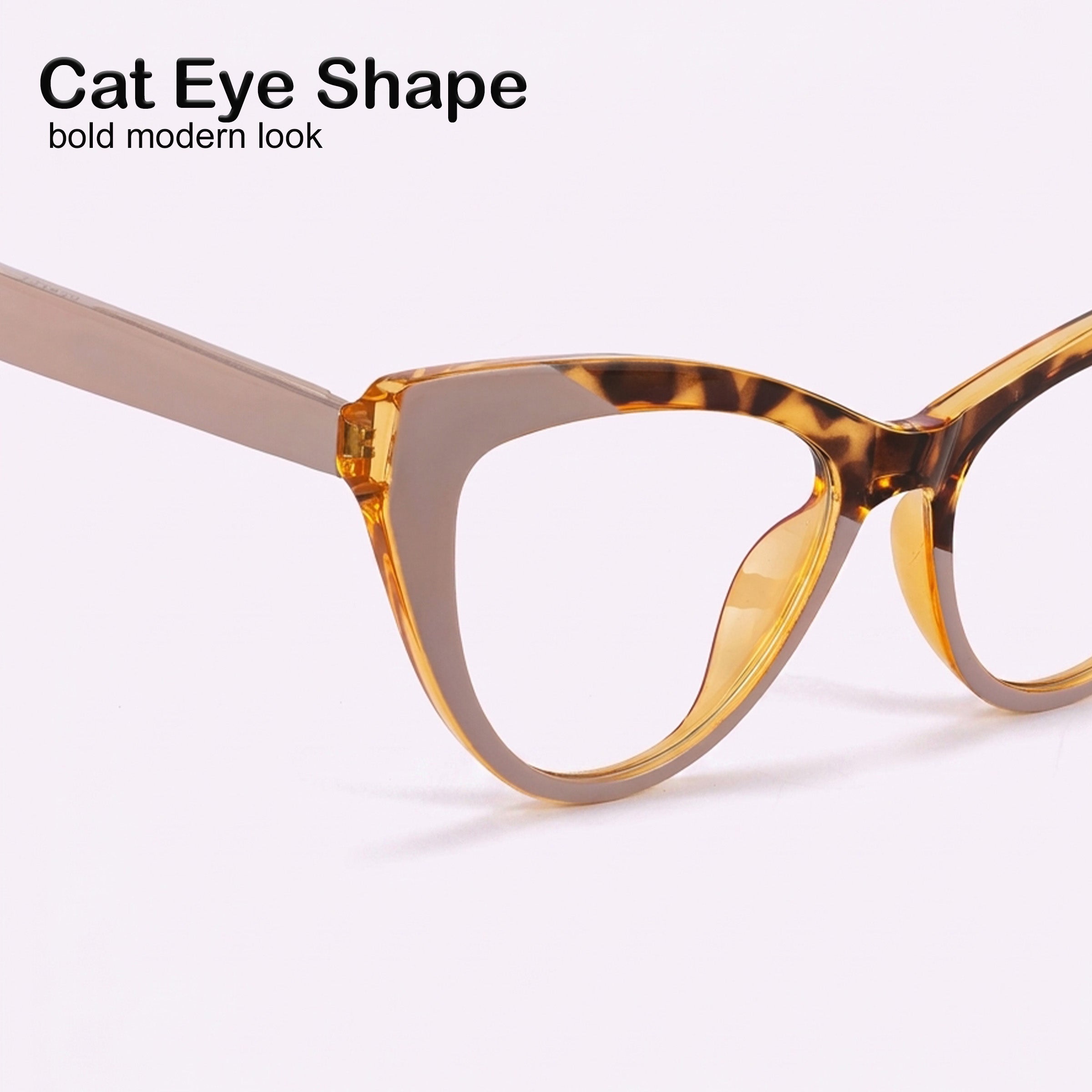 PERKEY Full Rim Cat Eye-Oversized Transparent Computer Blue Cut Spectacles Frames Women - OPTL0010-C2