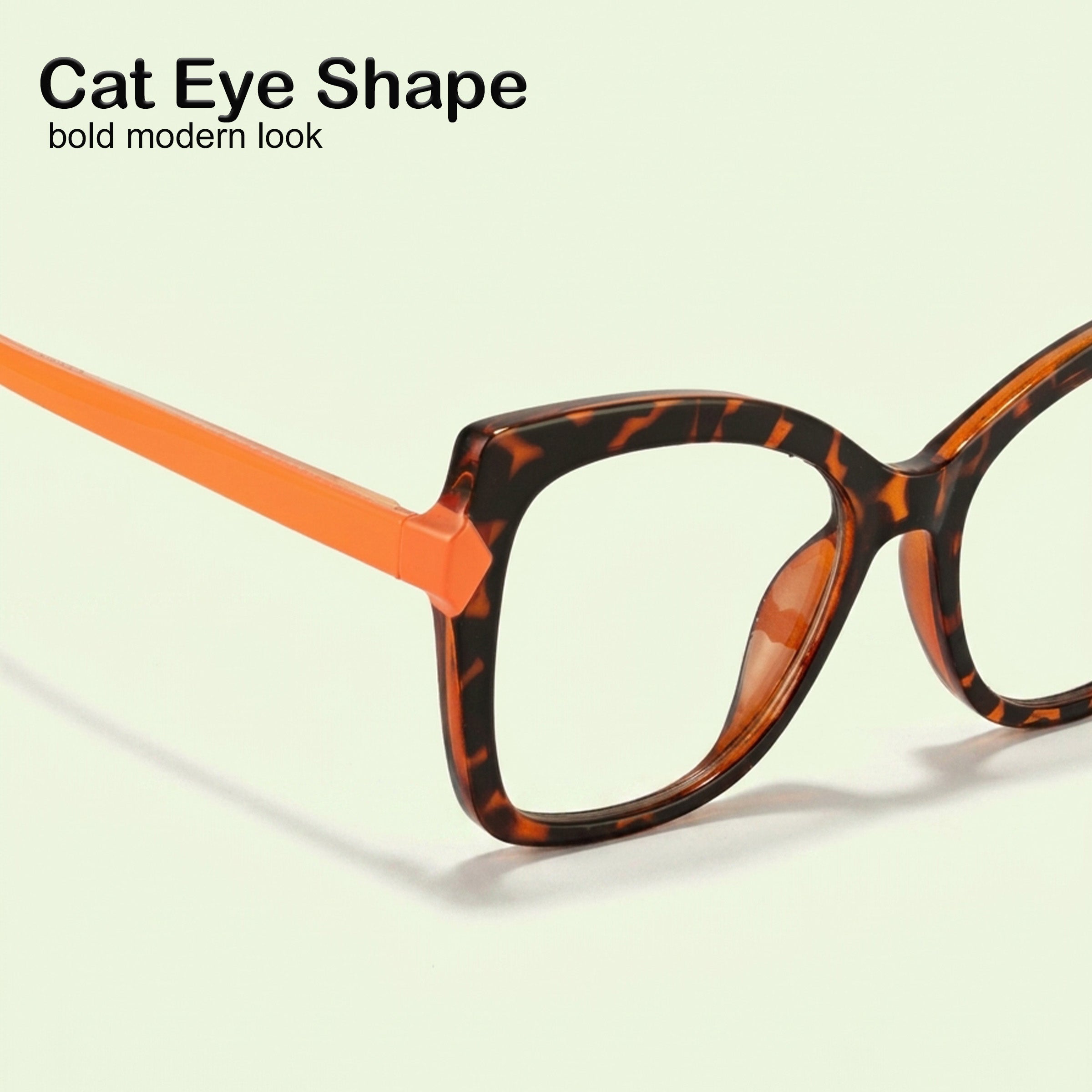 PERKEY Full Rim Cat Eye-Oversized Blue Light Blocking Spectacles Frames Women - OPTL005-C3