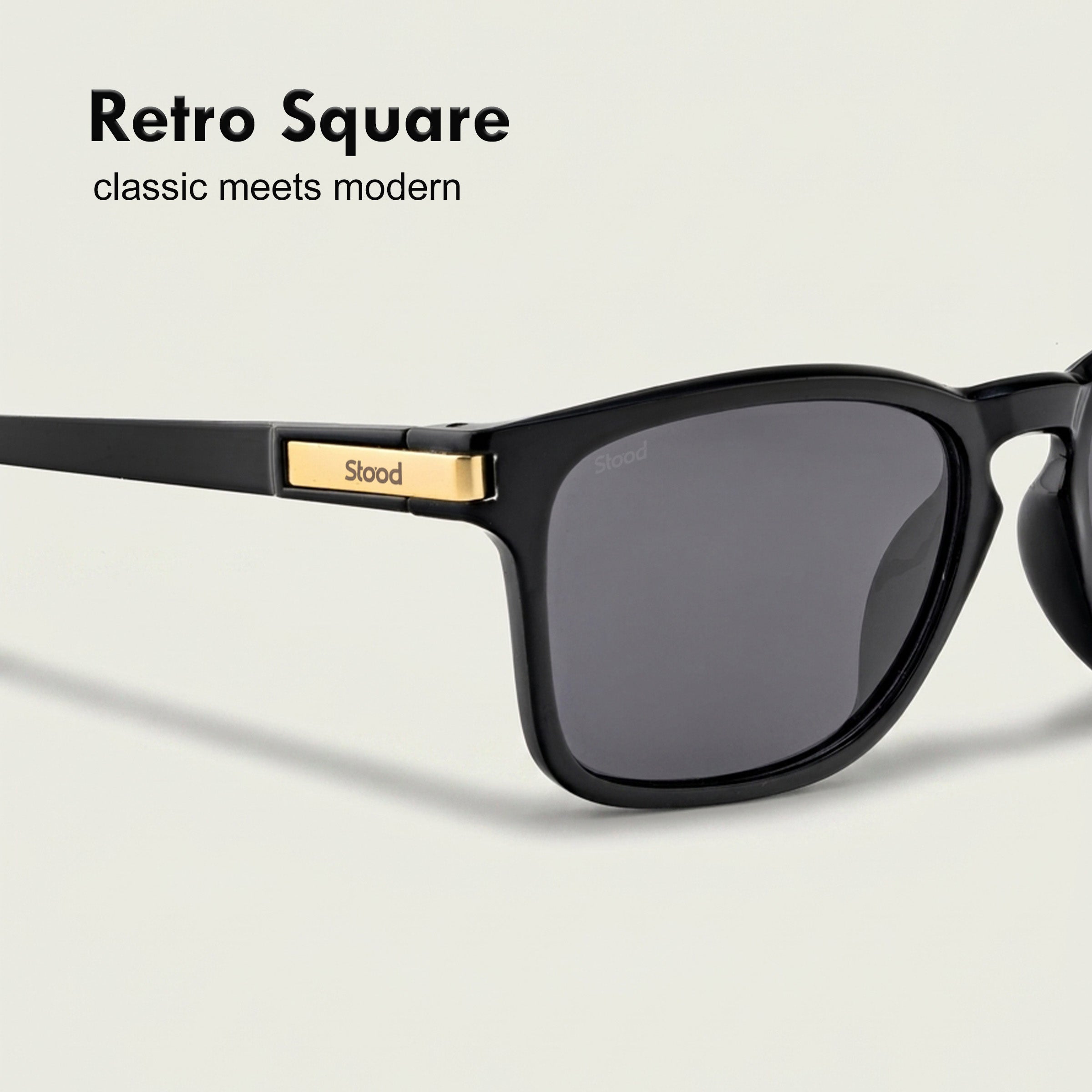 Stood Retro Square Polarized UV Protection Sunglasses For Men & Women Stylish – SG-STD0019-C1