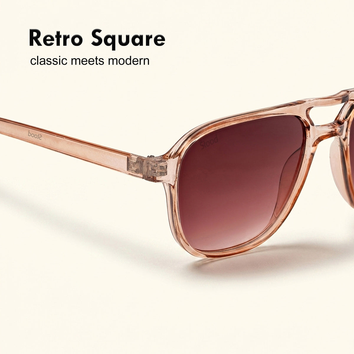 Stood Retro Square Brown UV Protection Goggles For Men & Women Sunglasses – SG-STD0017-C3