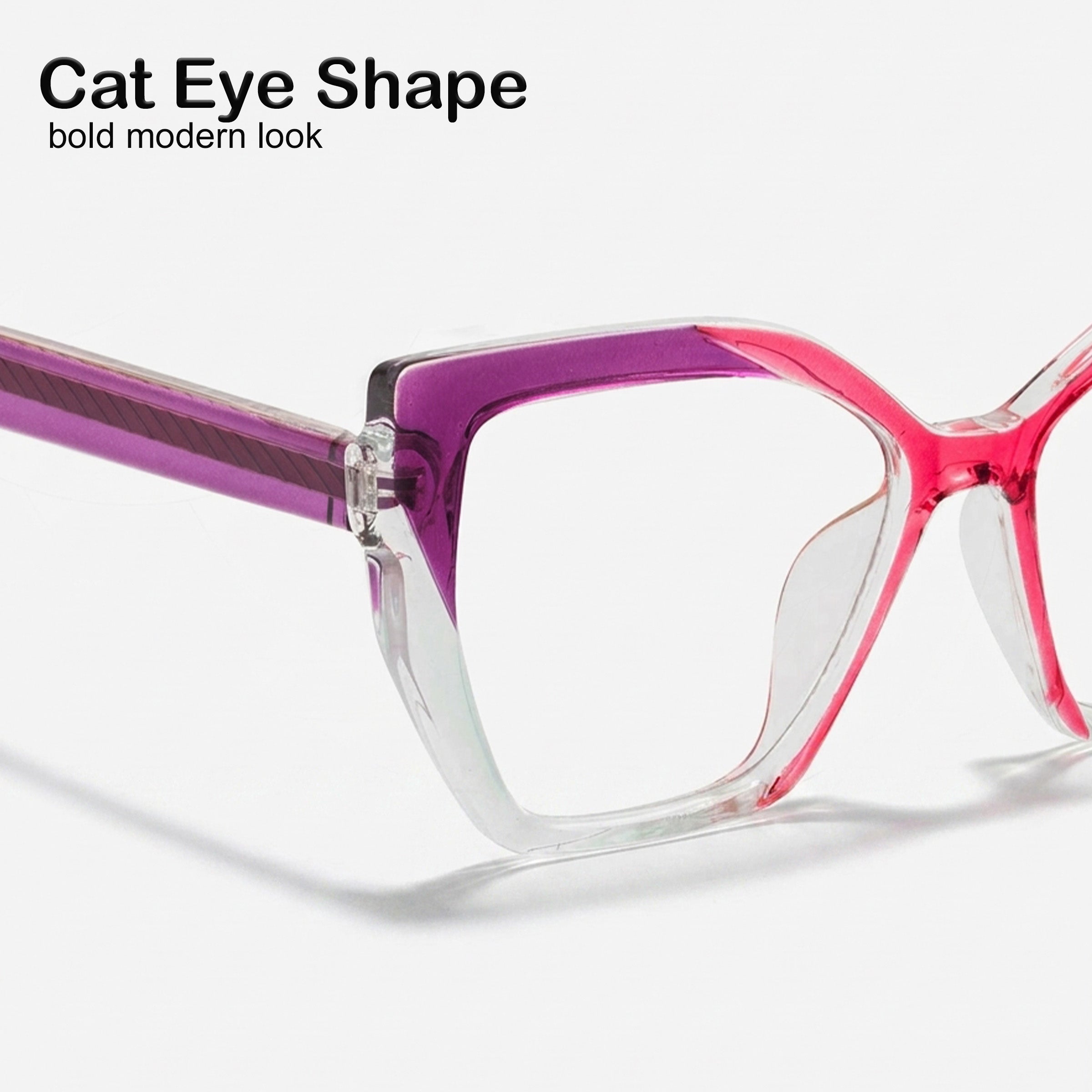 PERKEY Full Rim Square-Cat Eye Blue Light Blocking glasses Spectacles Frames Women - OPTL0011-C3