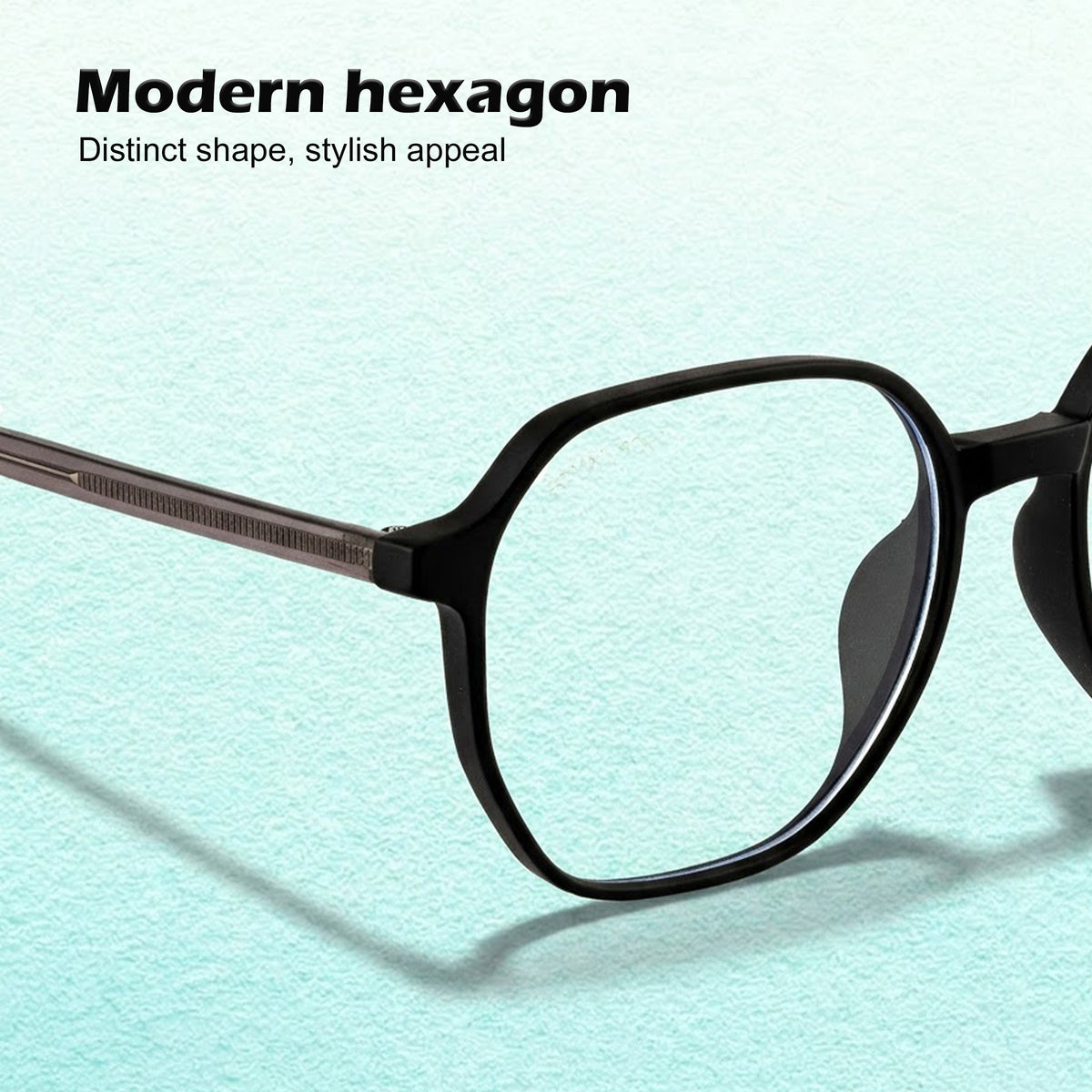 Royal Son Polygon Blue Ray Cut Transparent Eye glasses For Men Women - SF0025-C1