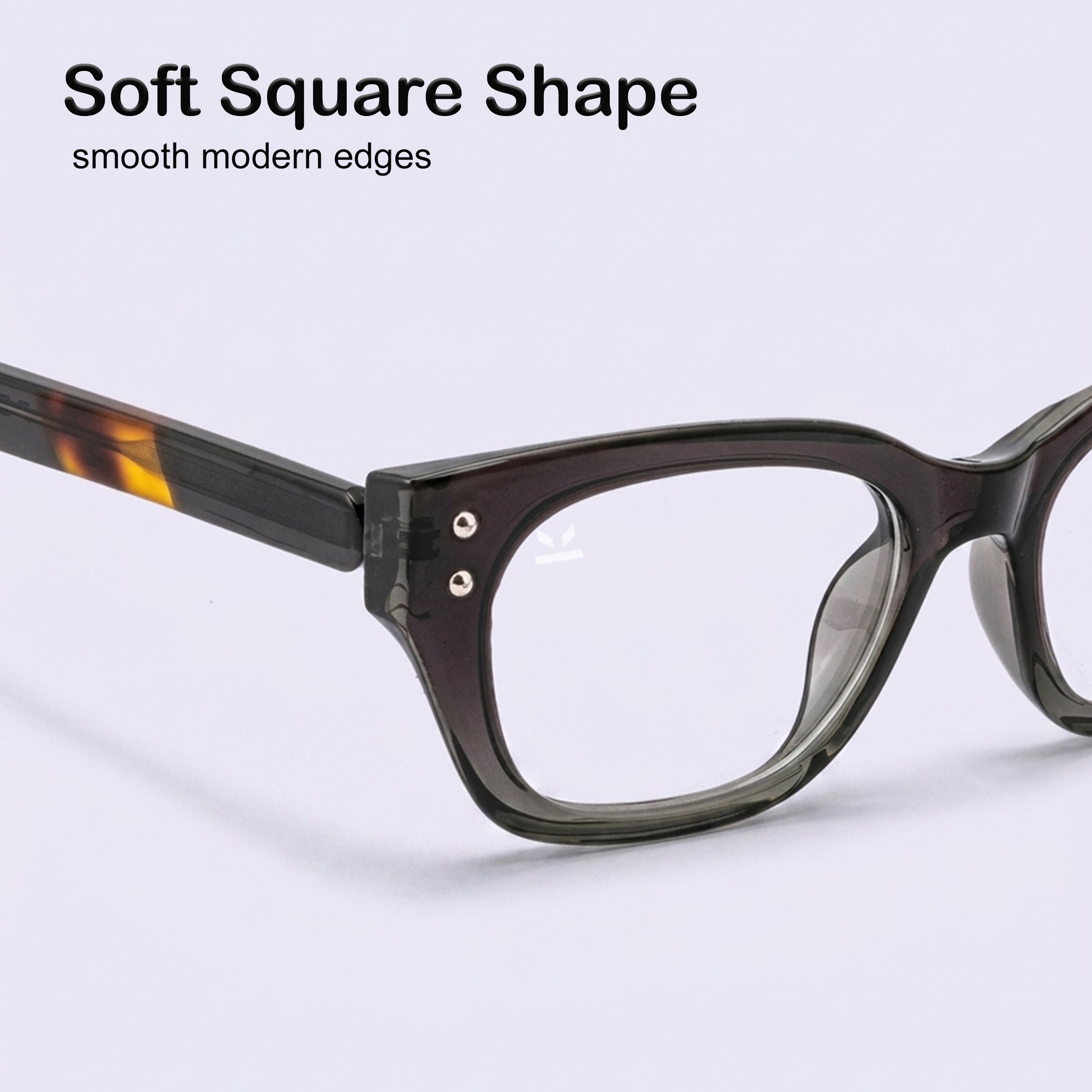 PERKEY Full Rim Soft Square Black Spectacle Frame For Women - OPTL0022-C1