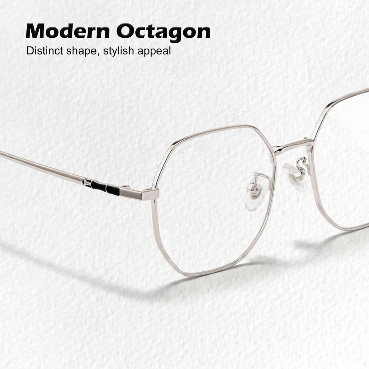 Royal Son Hexagonal Blue Ray Cut Men Women Eye Glasses - SF0019-C3
