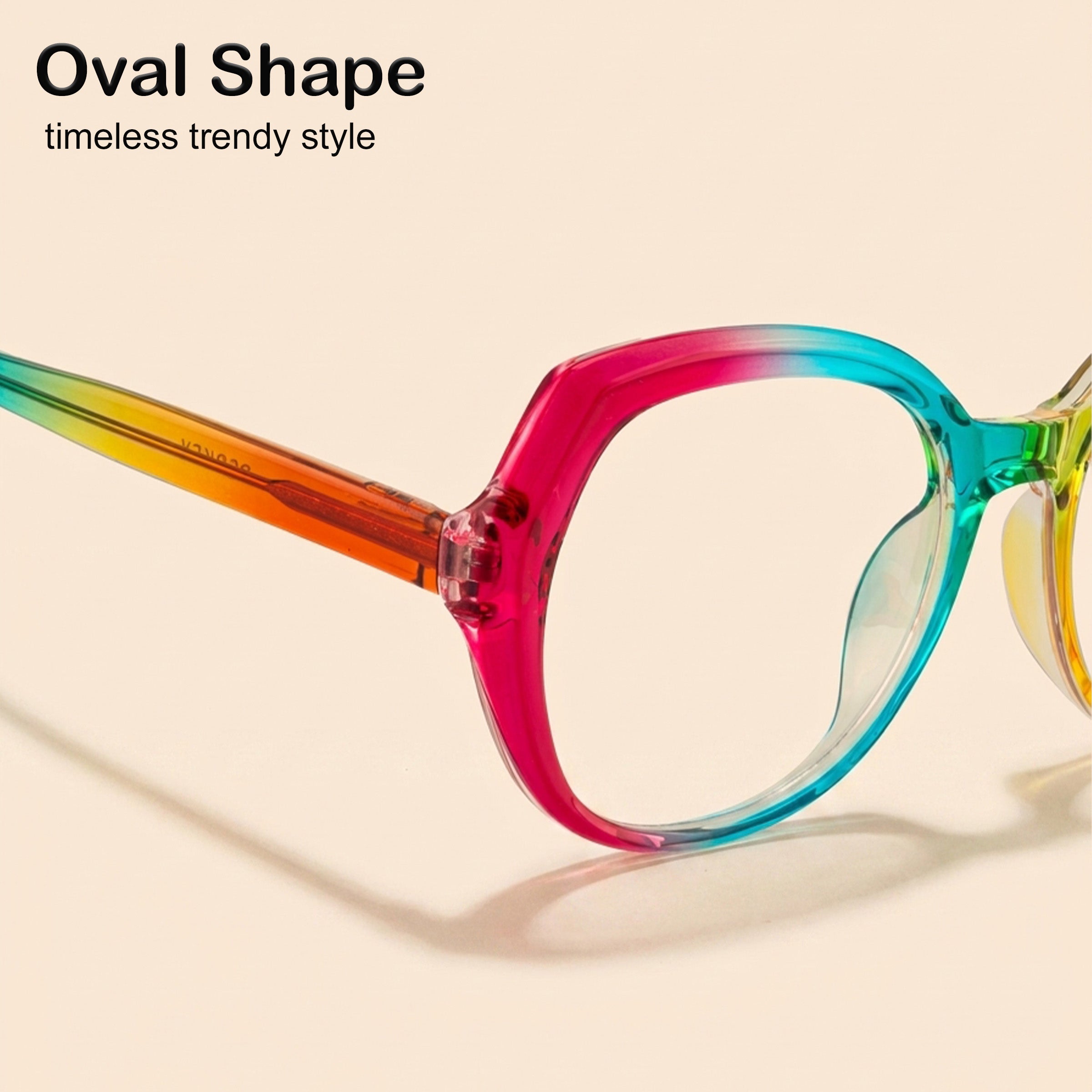 PERKEY Full Rim Oval Transparent Computer Blue Cut Spectacles Frames Women - OPTL004-C2