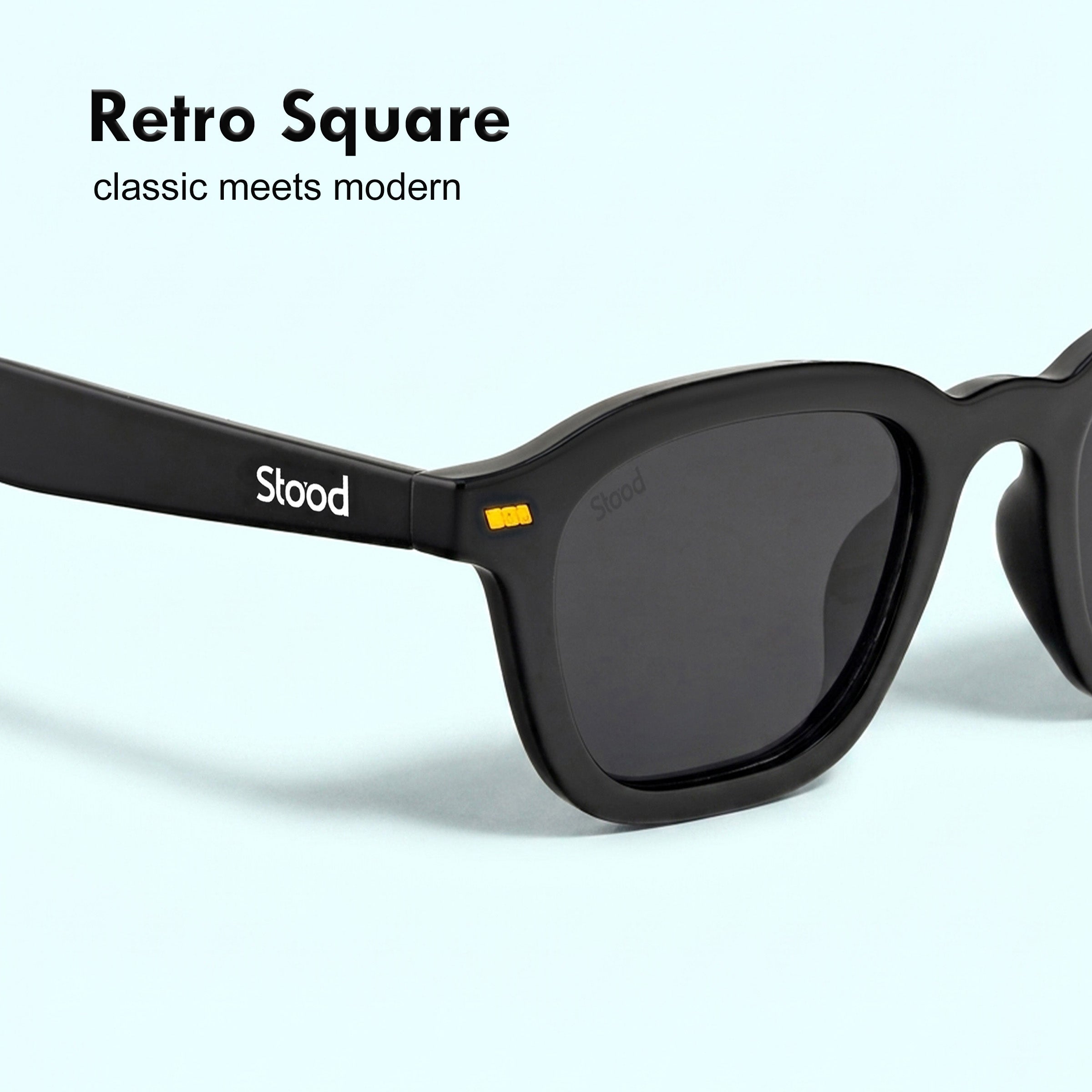Stood Square Black UV Protection Sunglasses For Men & Women Stylish – SG-STD0016-C1