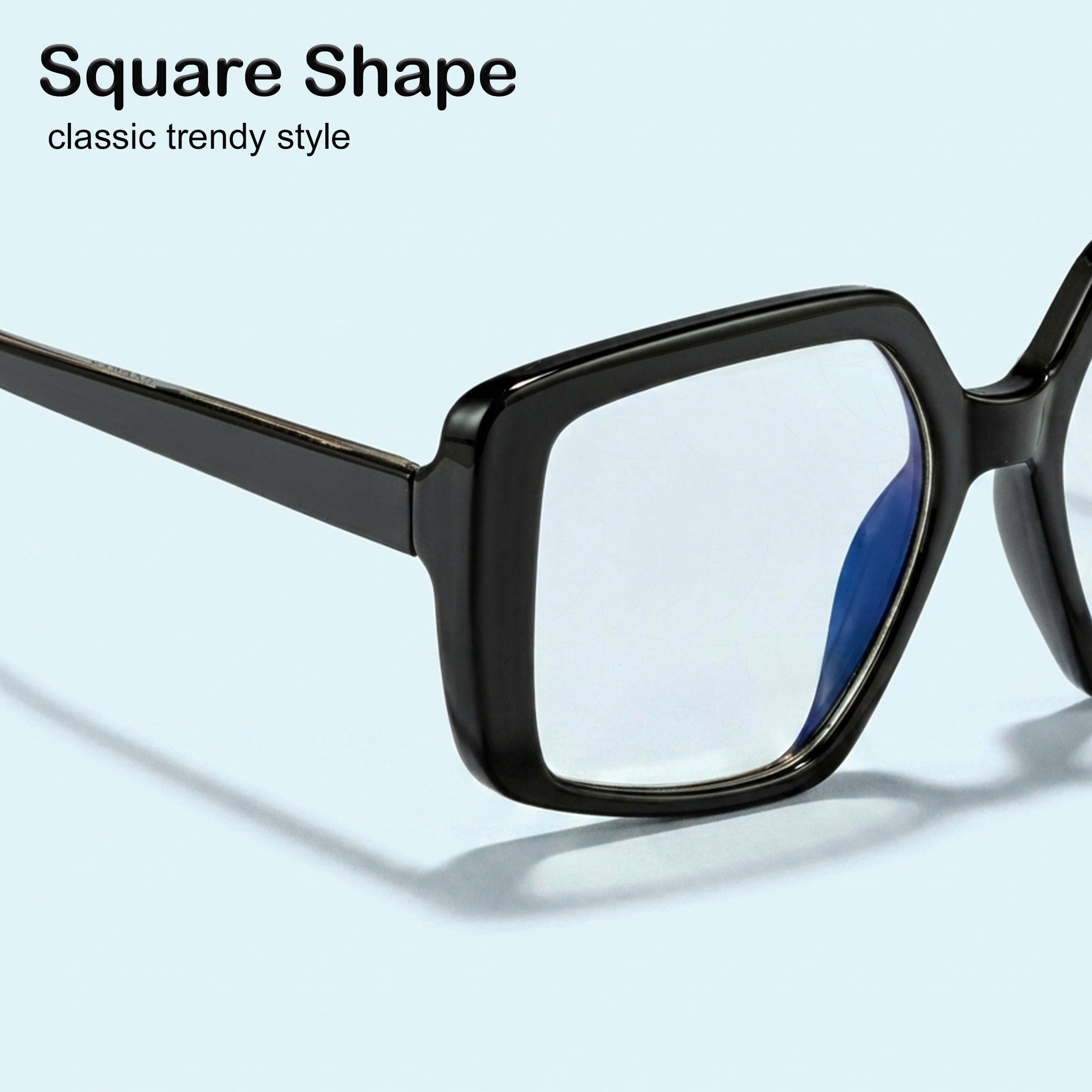 PERKEY Full Rim Square-Oversized Computer Glasses For Eye Protection Spectacles Frames Men Women - OPTL007-C1