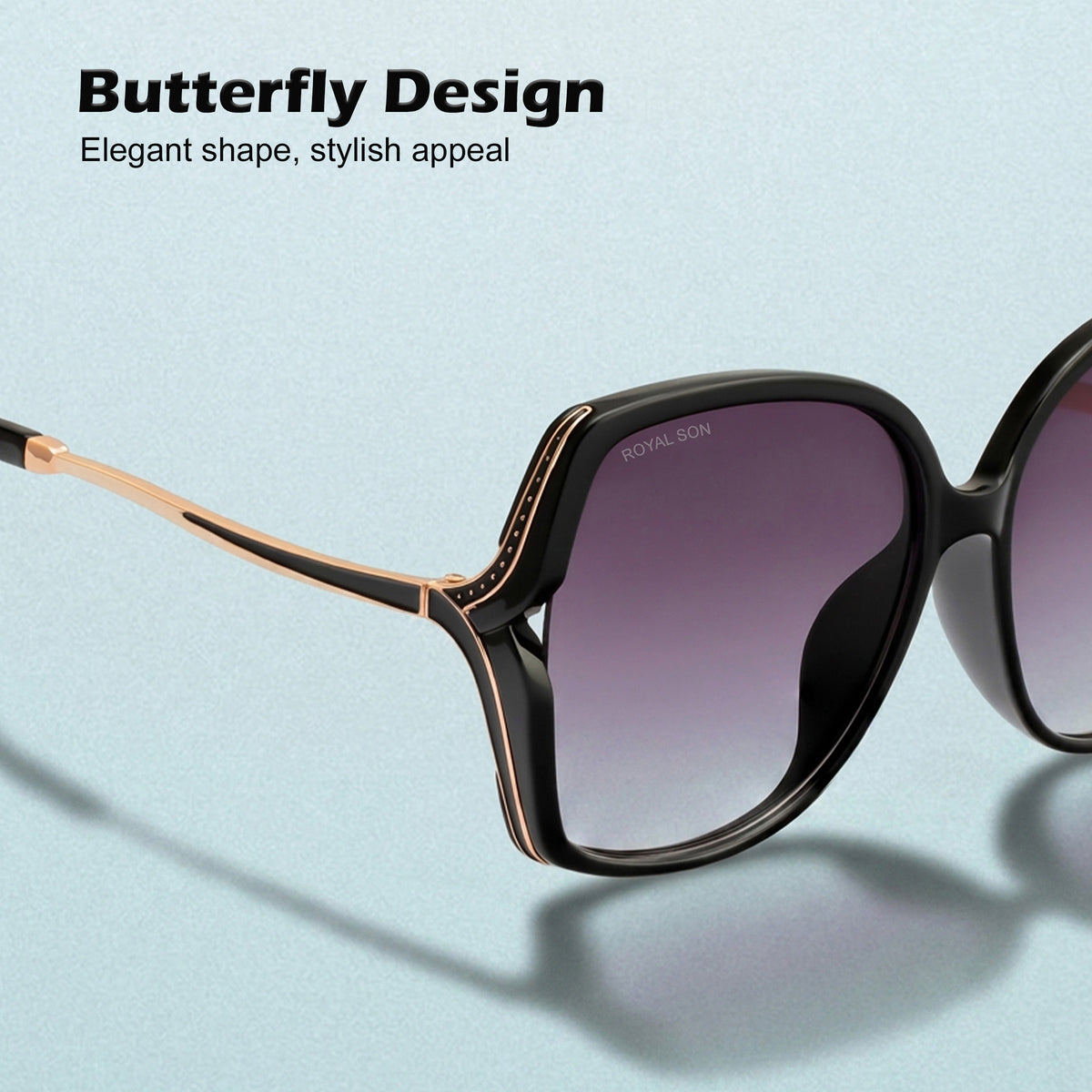 Royal Son Oversized Butterfly UV Protected Women Sunglasses - CHIWM00113-C1