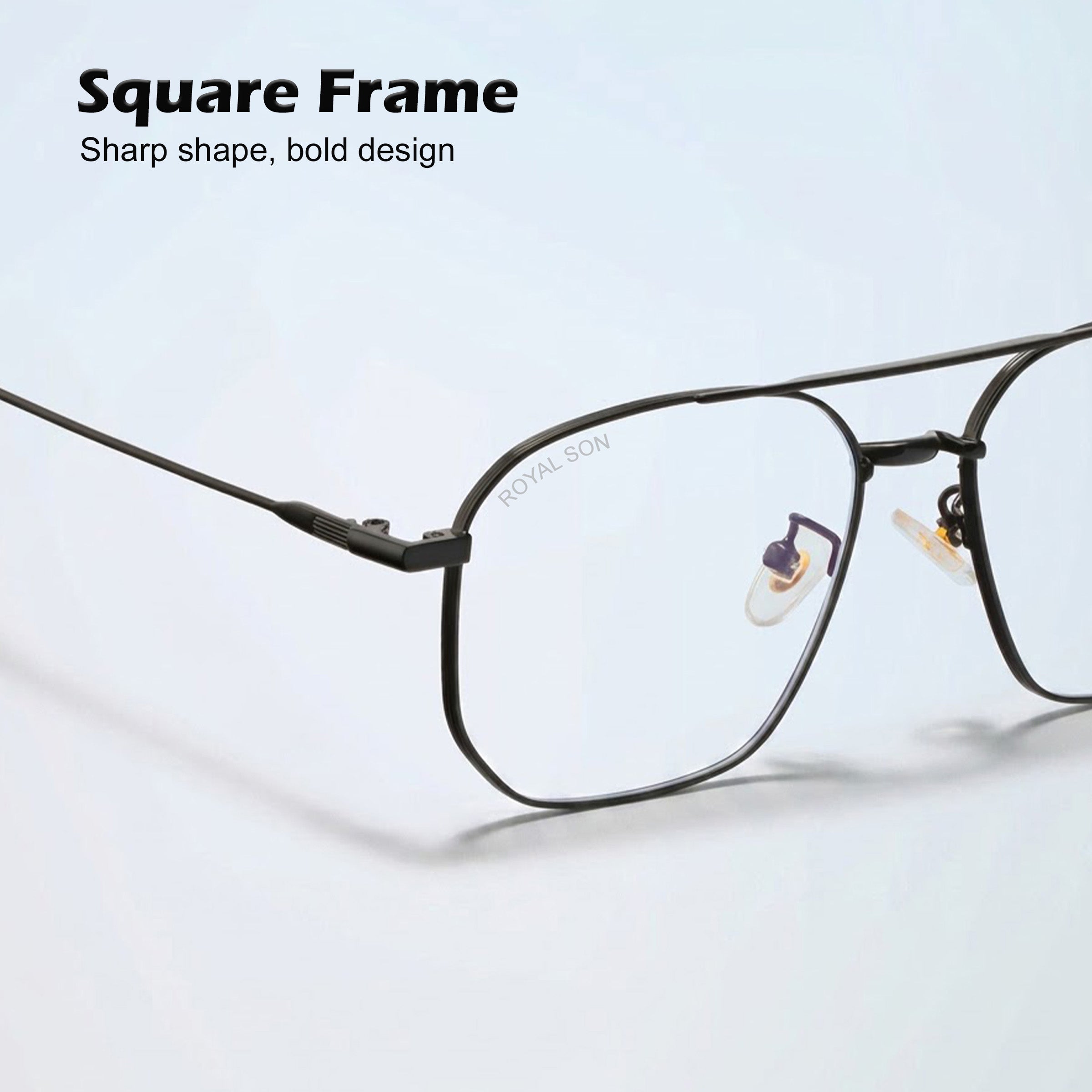 Royal Son Square Blue Ray Cut Men Women Eye Glasses - SF0020-C1