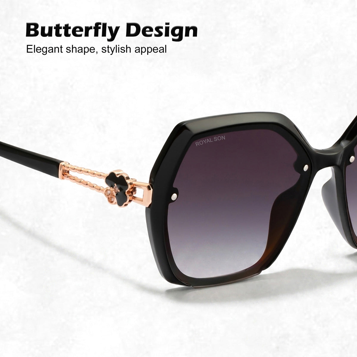 Royal Son Oversized Butterfly UV Protected Women Sunglasses - CHIWM00115-C1