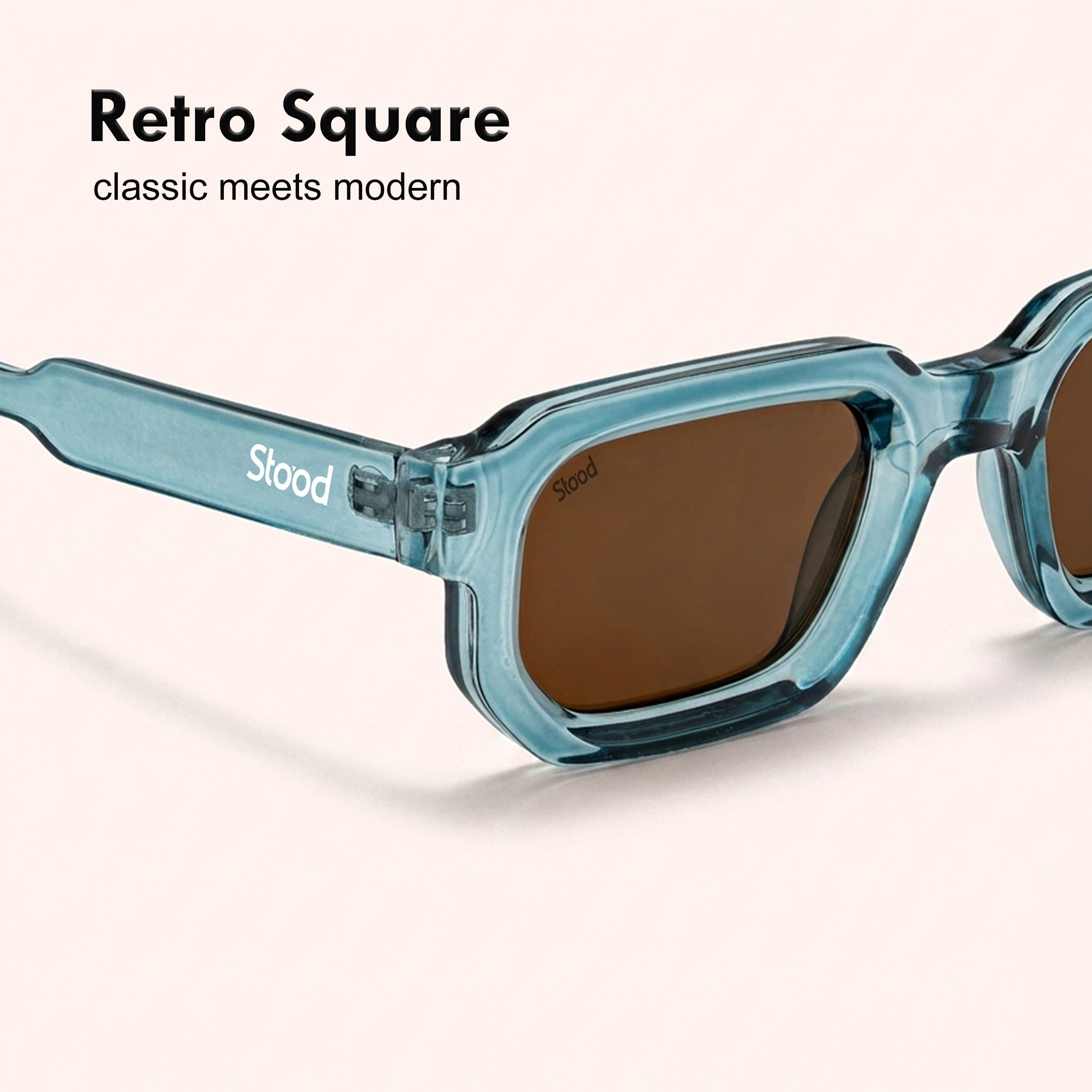 Stood Retro Square Brown UV Protection Goggles For Men & Women Sunglasses – SG-STD0025-C3