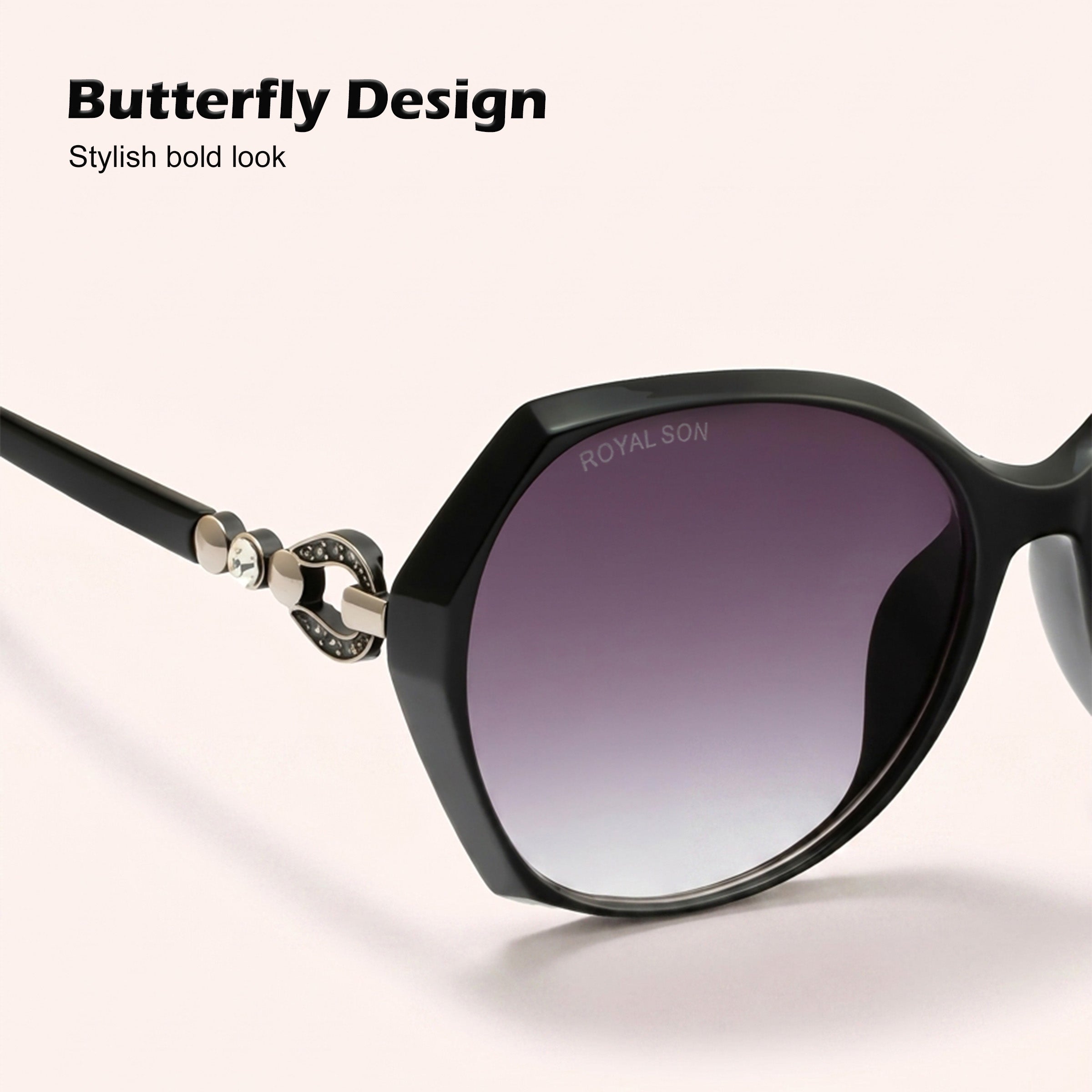 Royal Son Oversized Butterfly UV Protected Women Sunglasses - CHIWM00116-C1