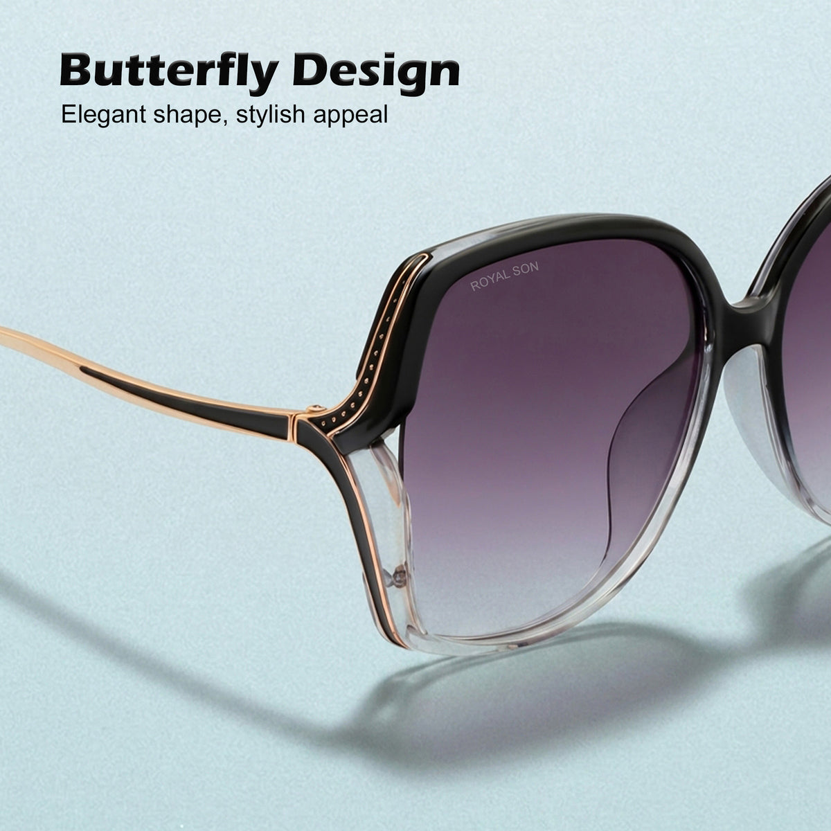 Royal Son Oversized Butterfly UV Protected Women Sunglasses - CHIWM00113-C2
