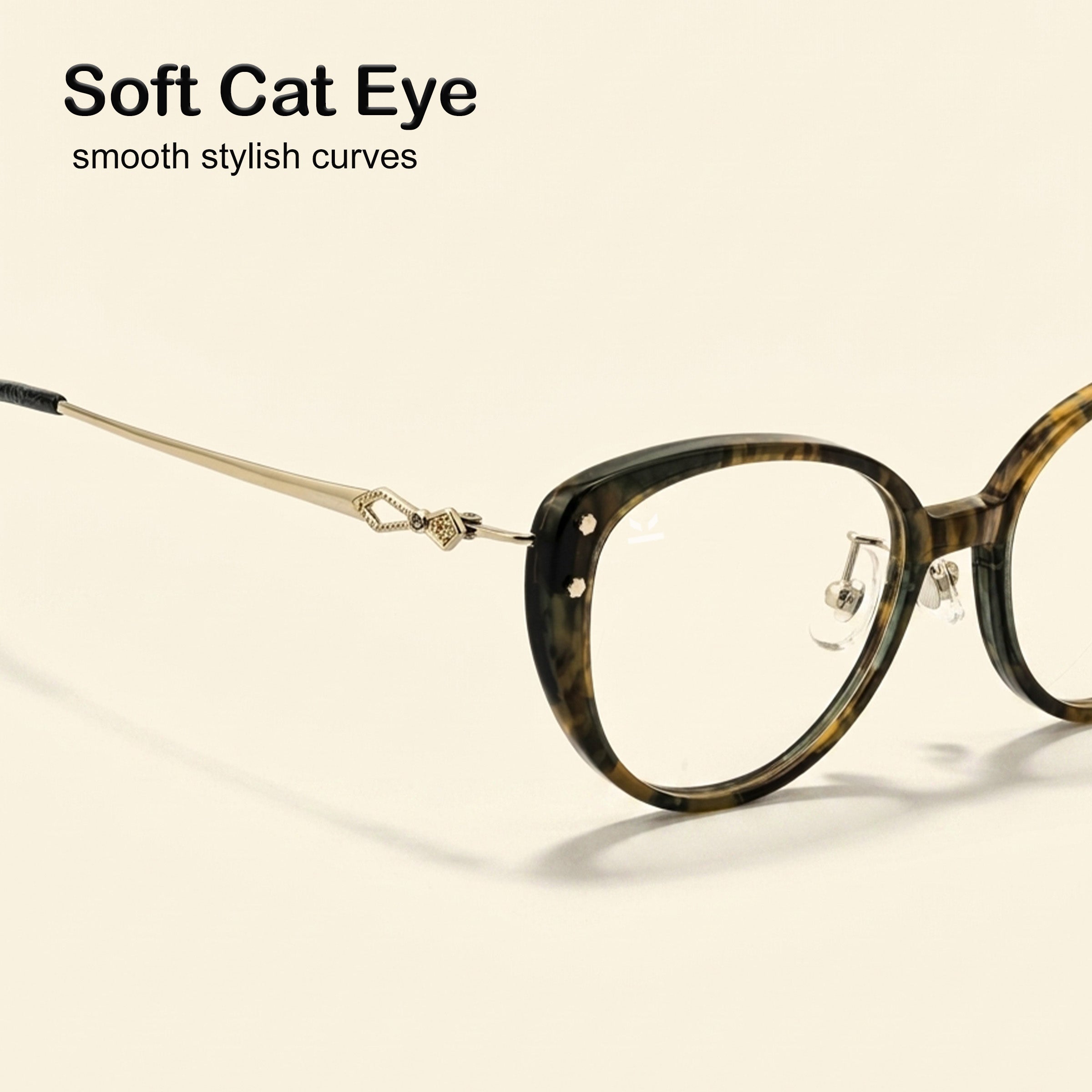 PERKEY Full Rim Soft Cat Eye Tortoise Print Eyeglass Frame For Women - OPTL0026-C3