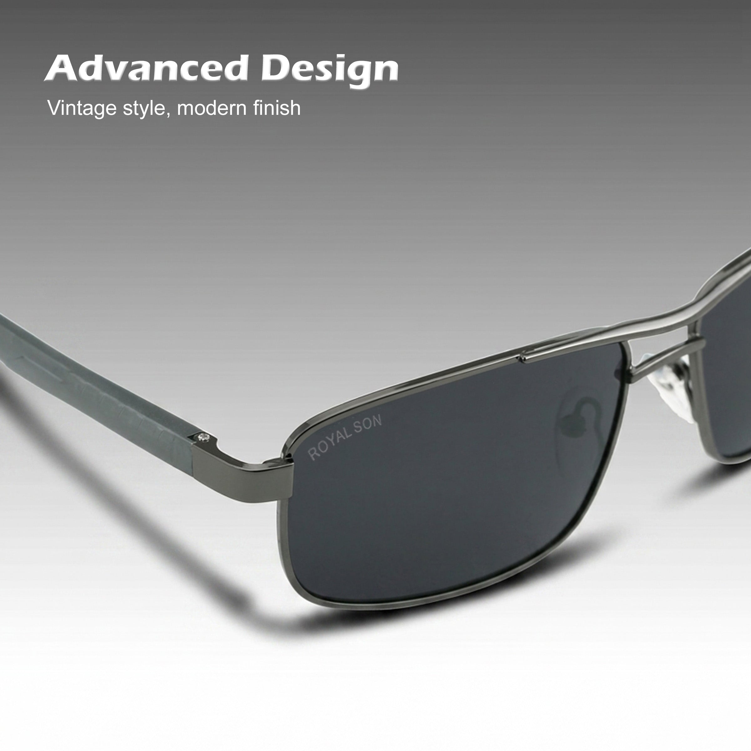 Royal Son Rectangular Polarized Men Sunglasses - CHI0085-C2