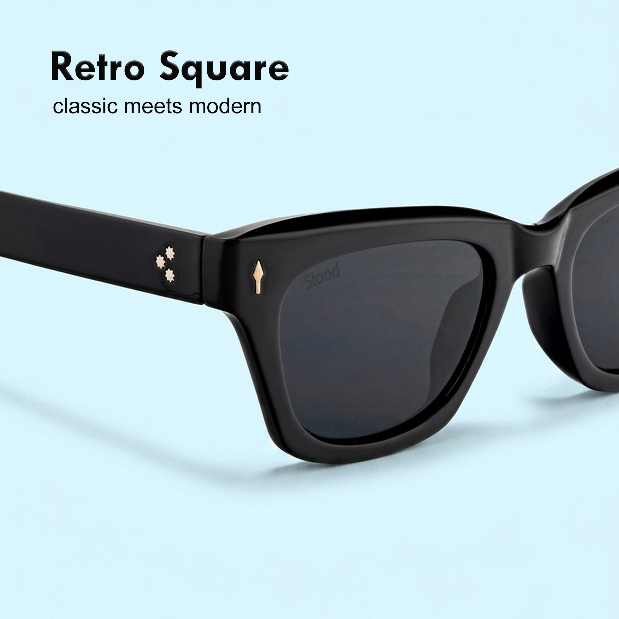 Stood Cat Eye Square Black UV Protection Sunglasses For Men & Women Stylish – SG-STD0027-C1