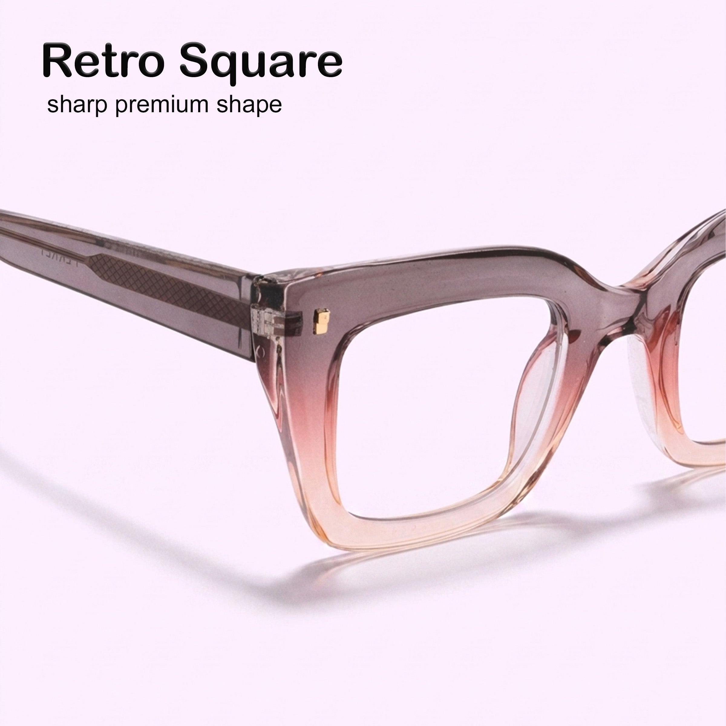 PERKEY Full Rim Retro Square Blue Light Cut & Antiglare Computer Eyeglasses For Women  - OPTL0016-C4