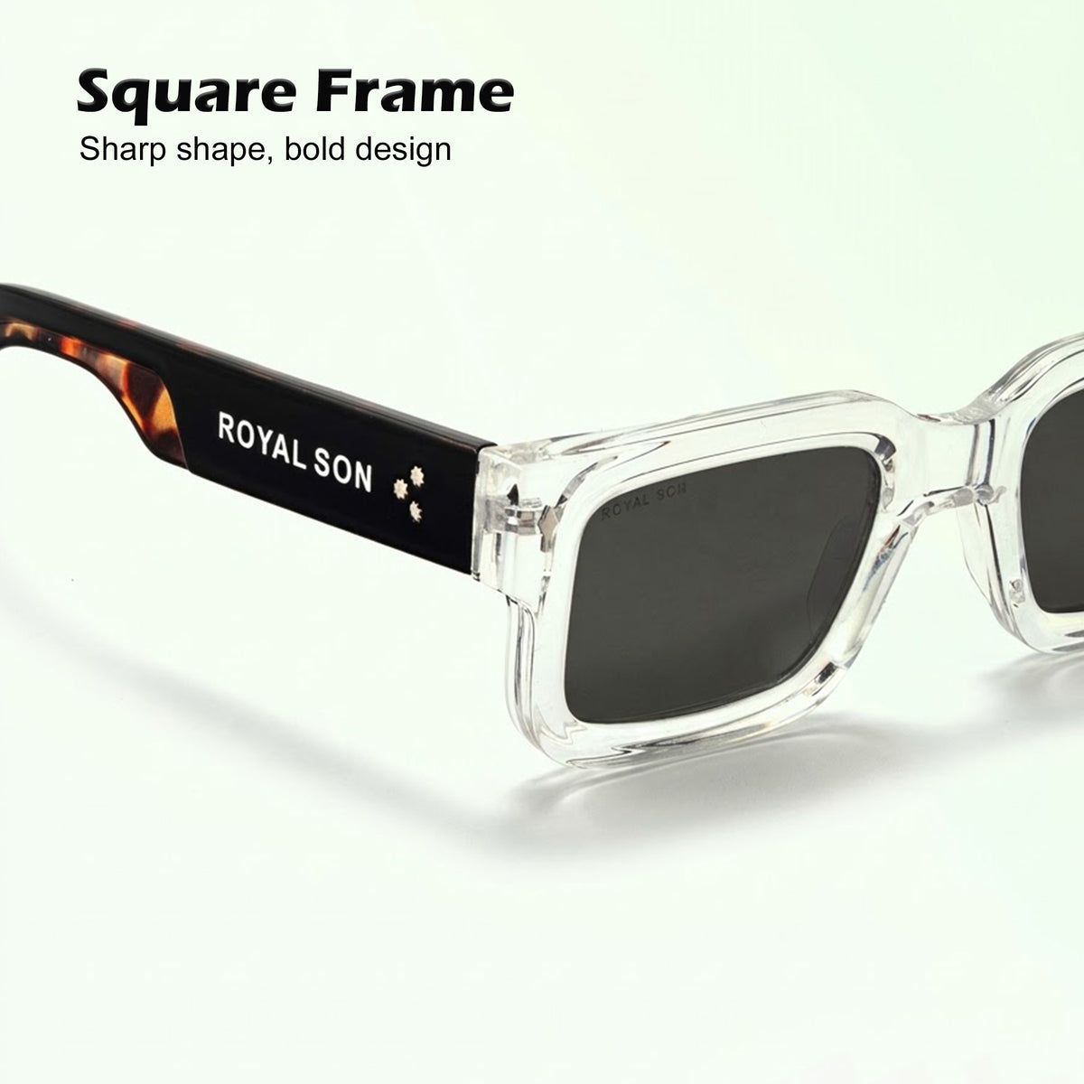 Royal Son Polarized Square Green Lens UV Protection Sunglasses for Men & Women  - SG-RS1115-C4