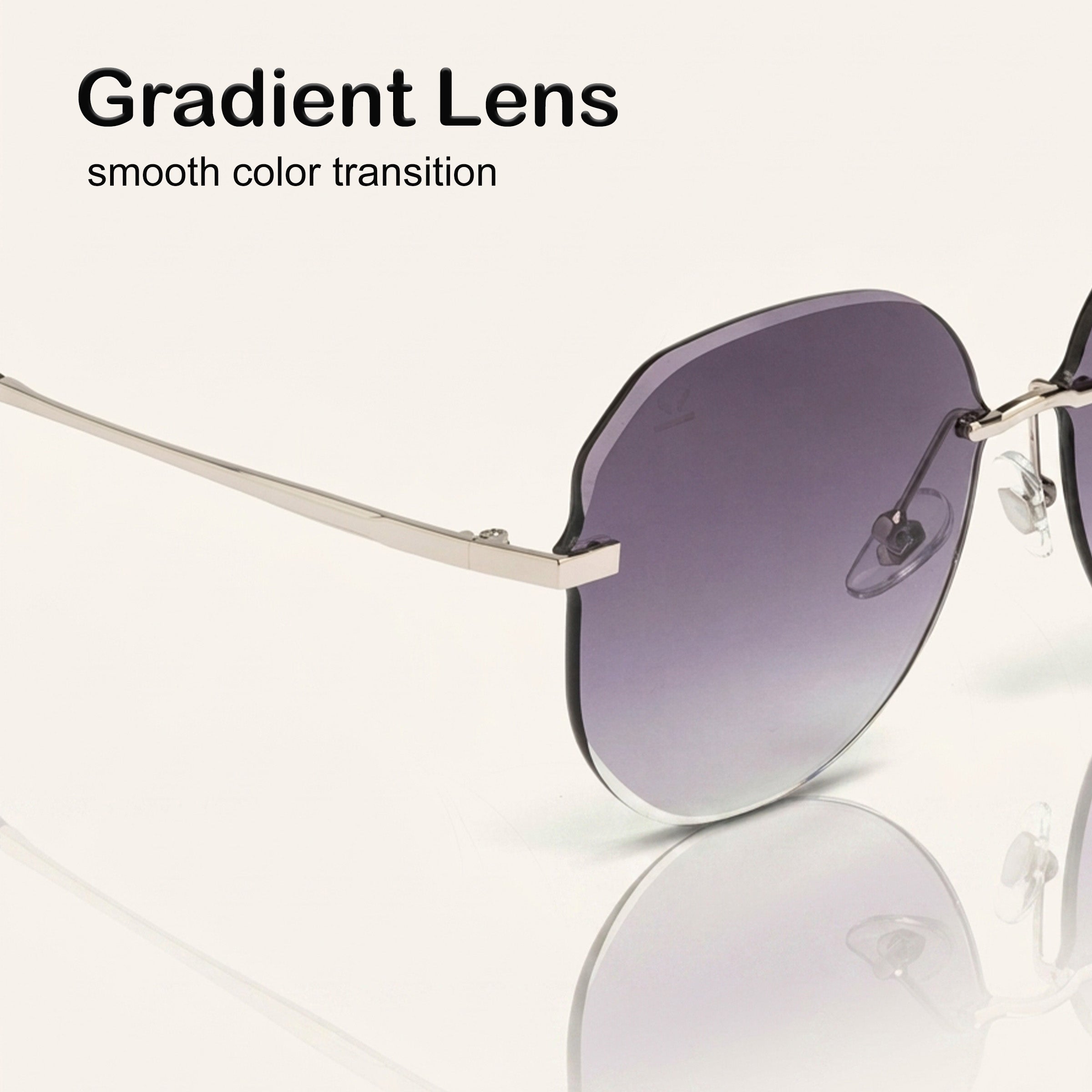 PERKEY UV Protected Stylish Rimless Sunglasses For Women - PRKY0015-C1