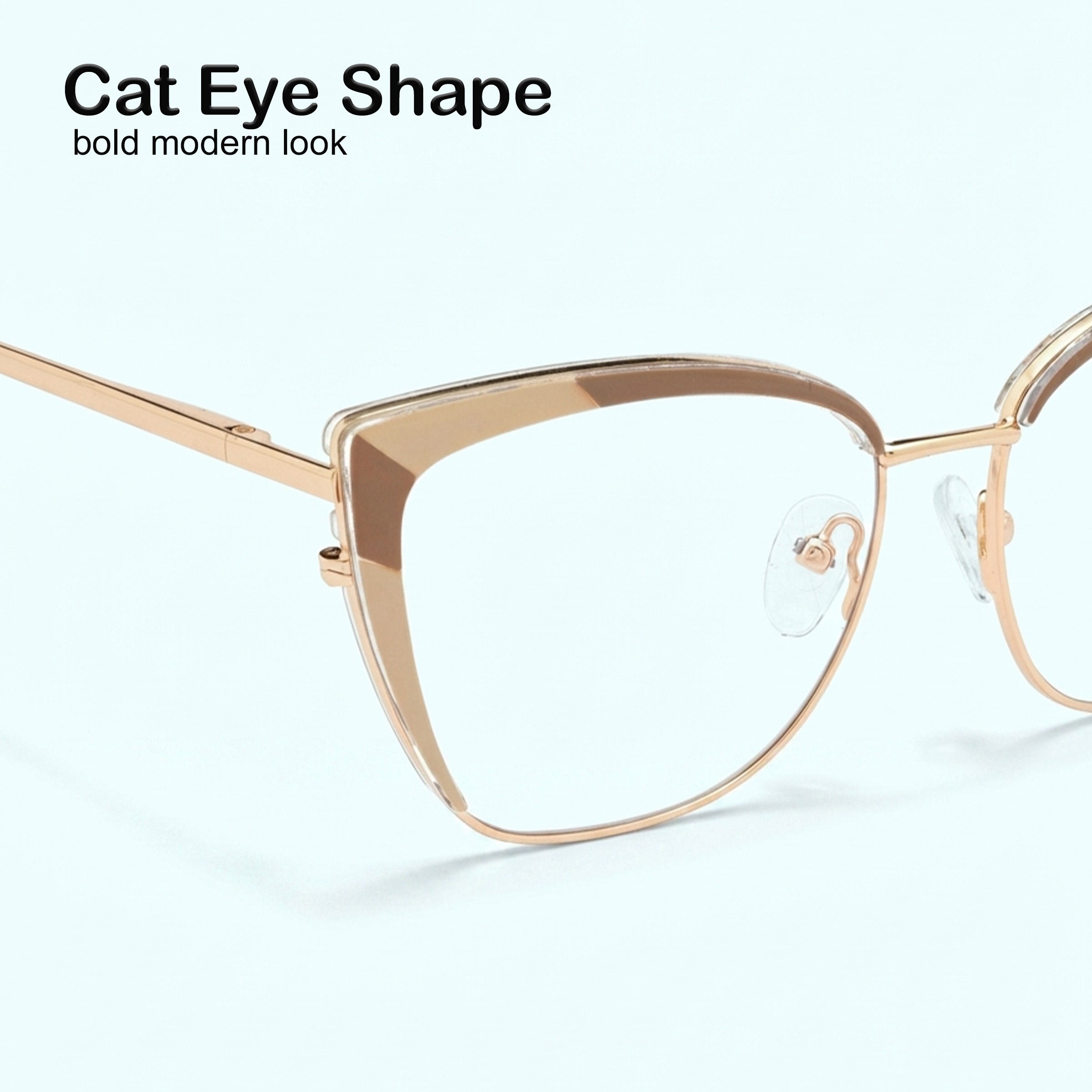 PERKEY Full Rim Cat Eye Blue Light Cut & Antiglare Computer Eyeglasses For Women - OPTL0018-C3